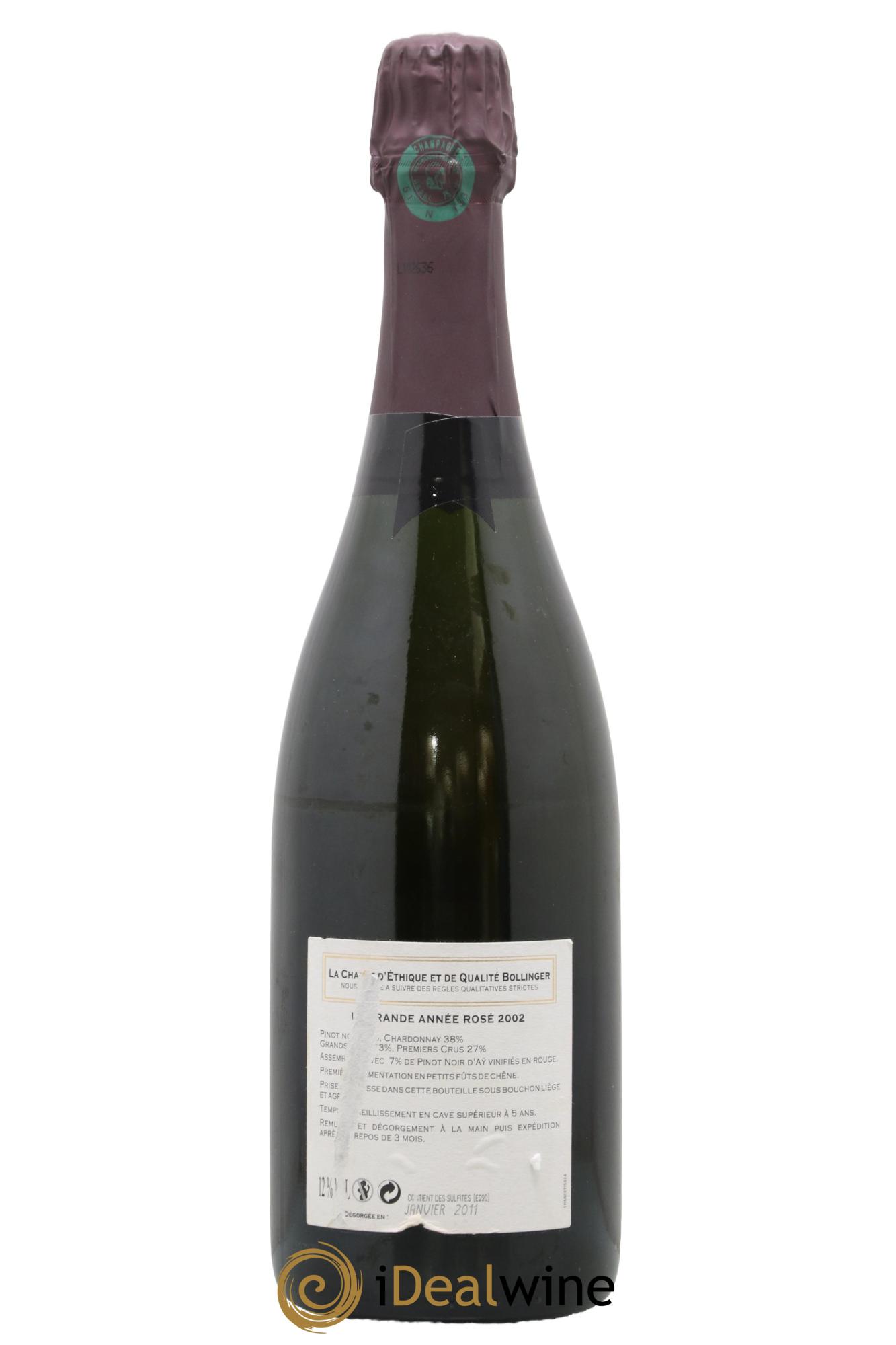 Grande Année Brut Bollinger 2002 - Lot of 1 bottle - 1