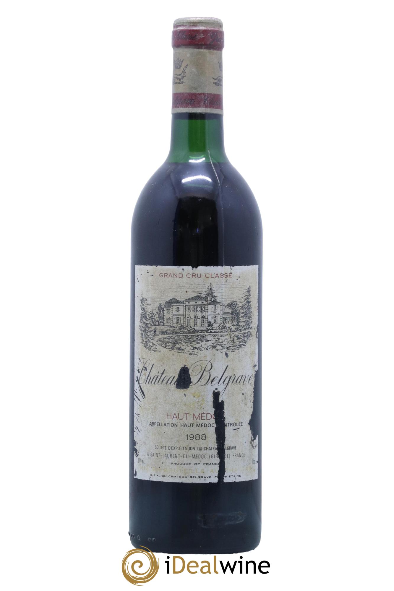 Château Belgrave 5ème Grand Cru Classé 1988 - Lot de 1 bouteille - 0