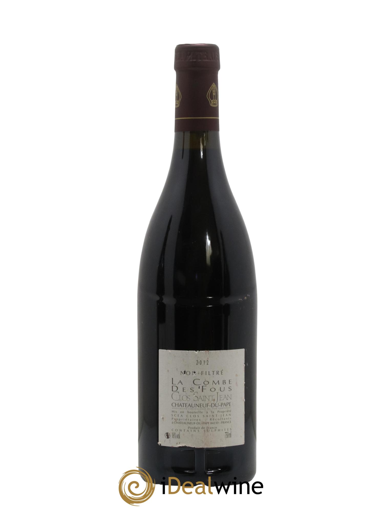 Châteauneuf-du-Pape Clos Saint-Jean La Combe des Fous Pascal et Vincent Maurel 2012 - Lotto di 1 bottiglia - 1