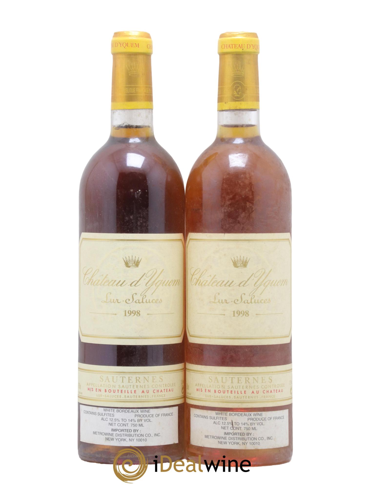 Château d' Yquem 1er Cru Classé Supérieur 1998 - Lot de 2 bouteilles - 0