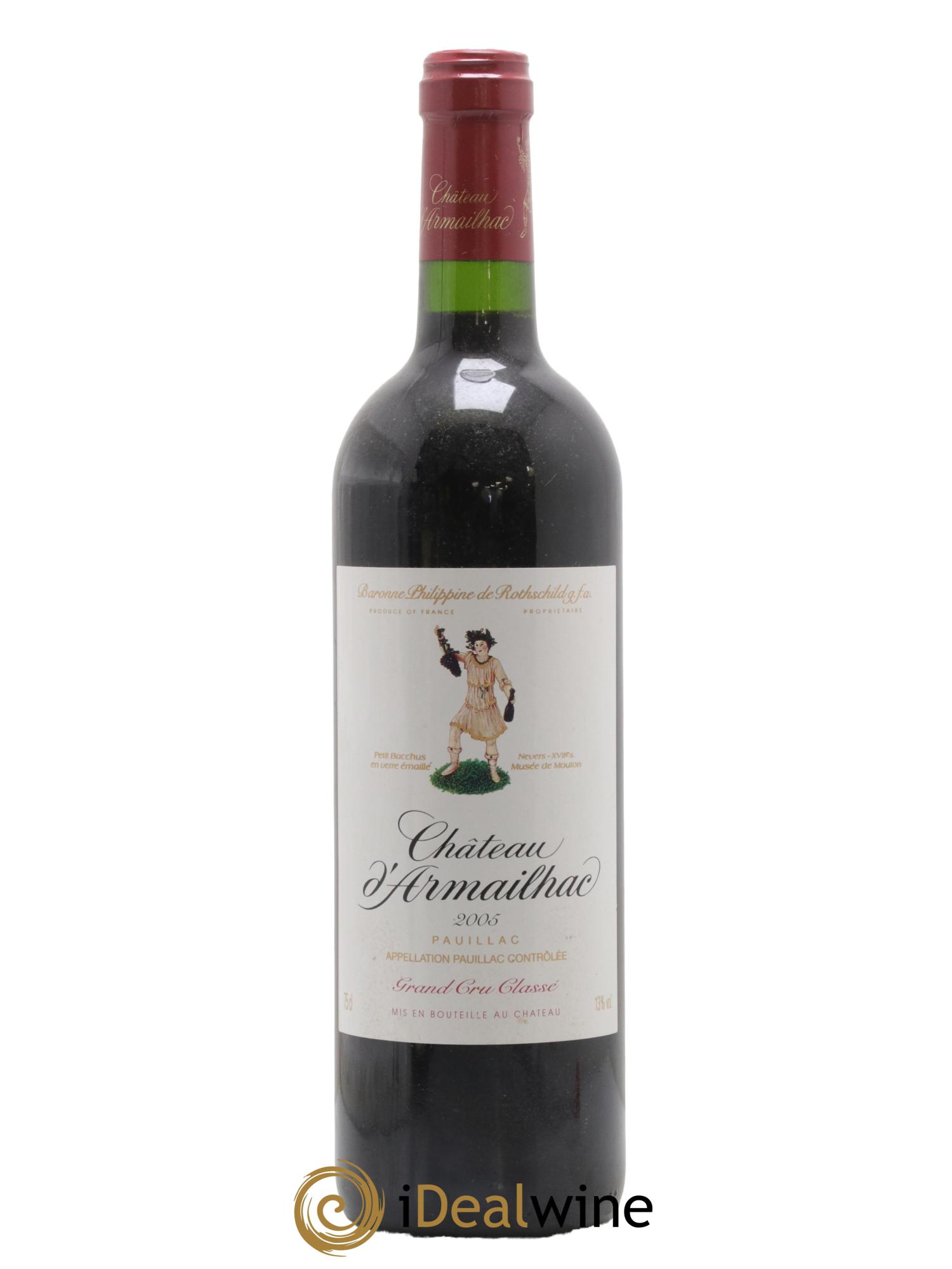 Château d' Armailhac - Mouton Baron(ne) Philippe 5ème Grand Cru Classé 2005 - Posten von 1 Flasche - 0