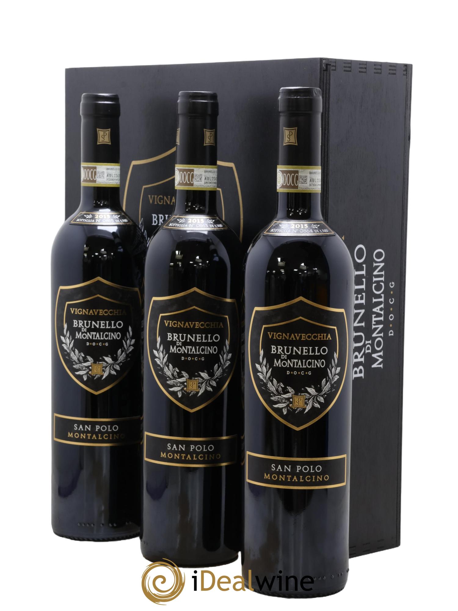 Brunello di Montalcino San Polo Vignavecchia 2015 - Lot de 3 bouteilles - 0