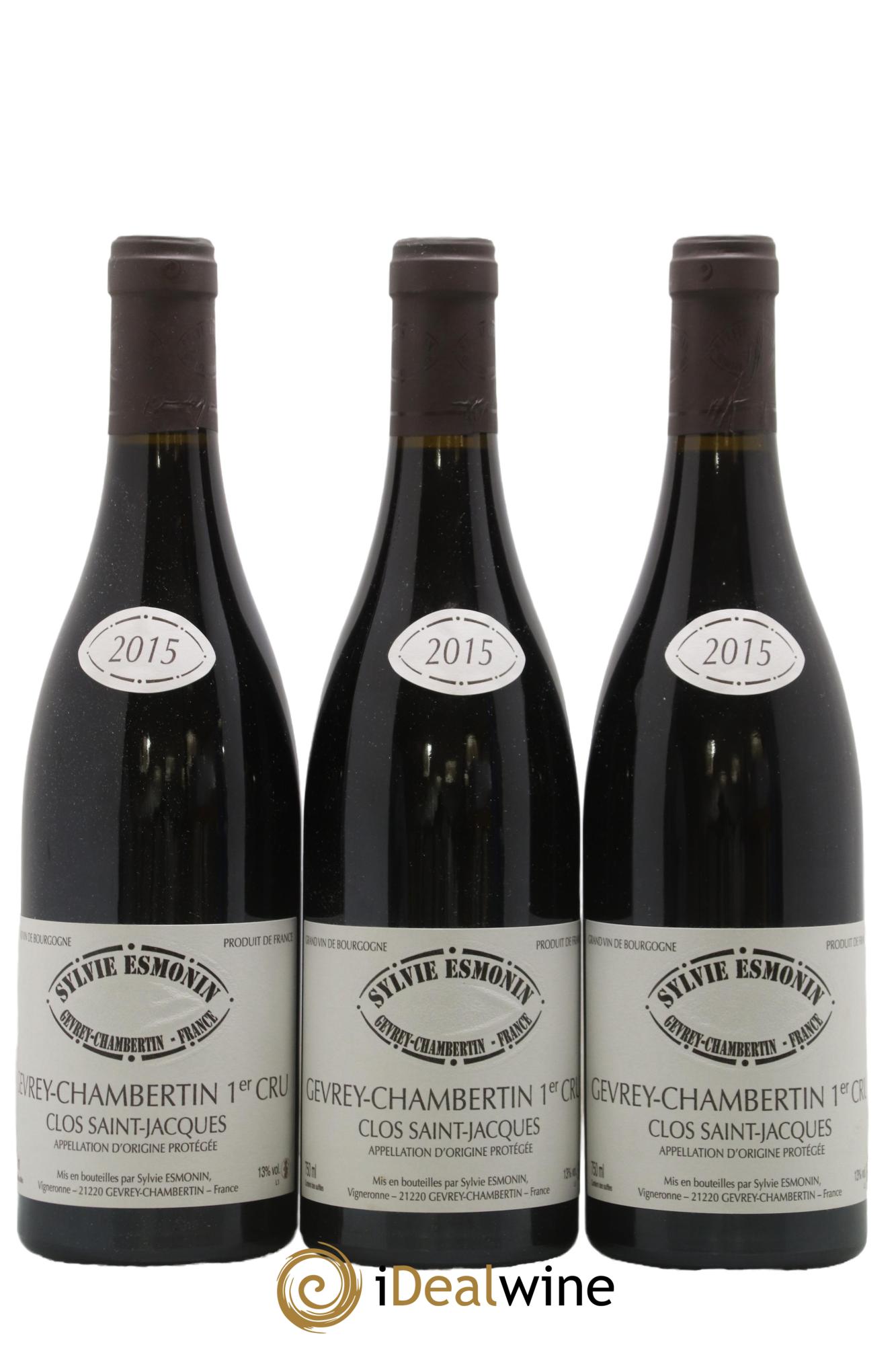 Gevrey-Chambertin 1er Cru Clos Saint Jacques Sylvie Esmonin 2015 - Lot de 3 bouteilles - 0
