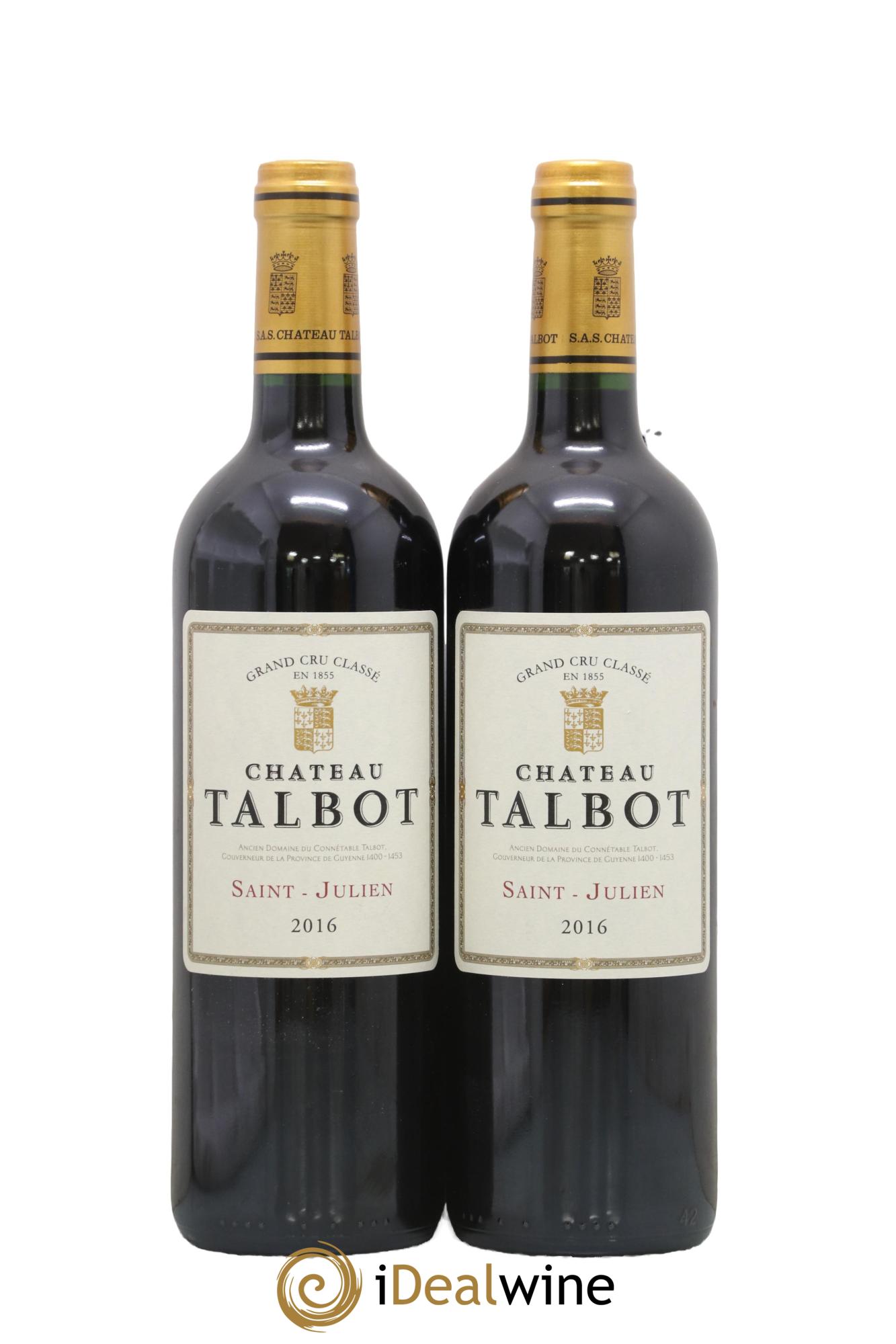 Château Talbot 4ème Grand Cru Classé 2016 - Lot de 2 bouteilles - 0