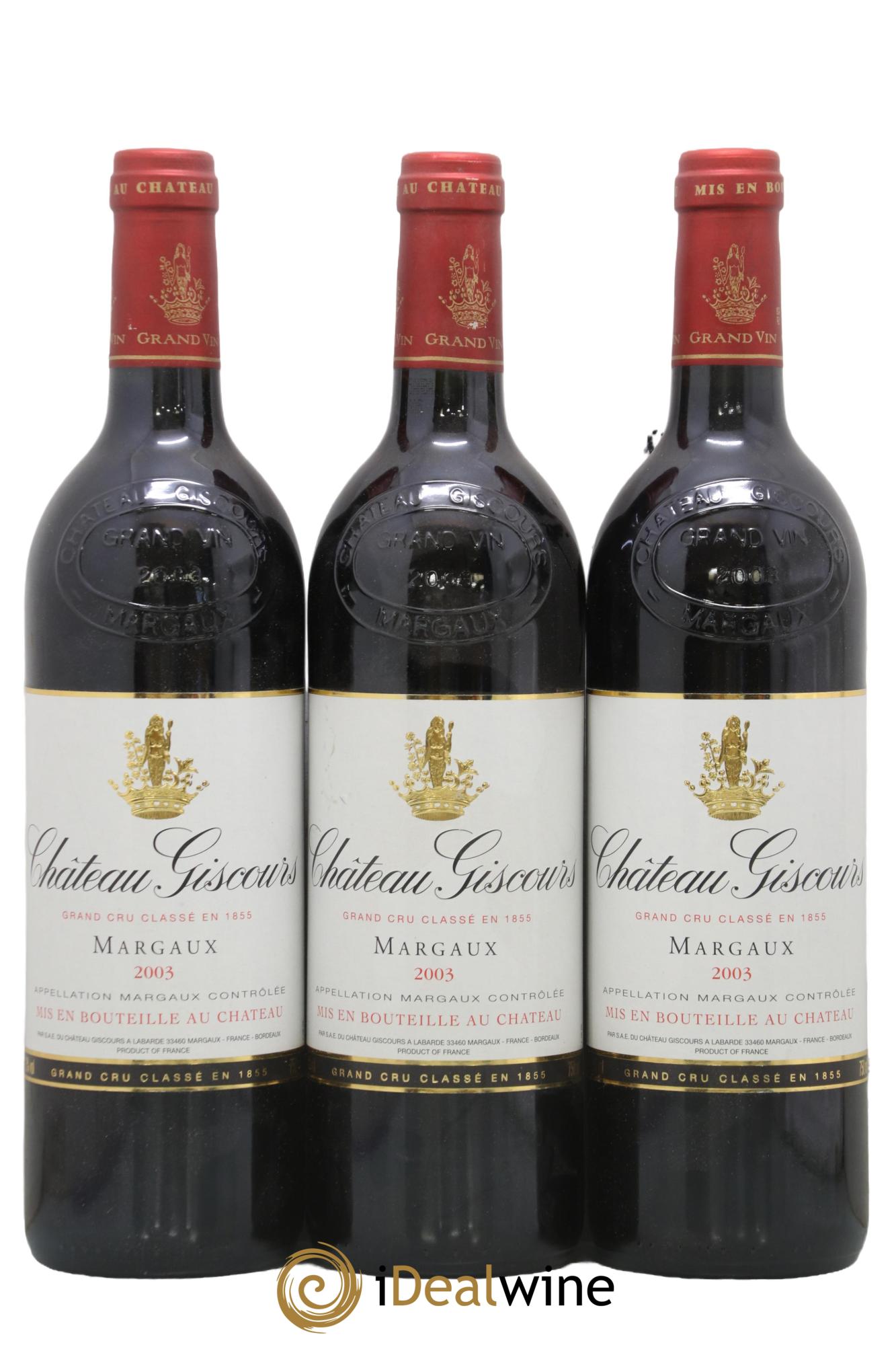Château Giscours 3ème Grand Cru Classé 2003 - Lot de 3 bouteilles - 0