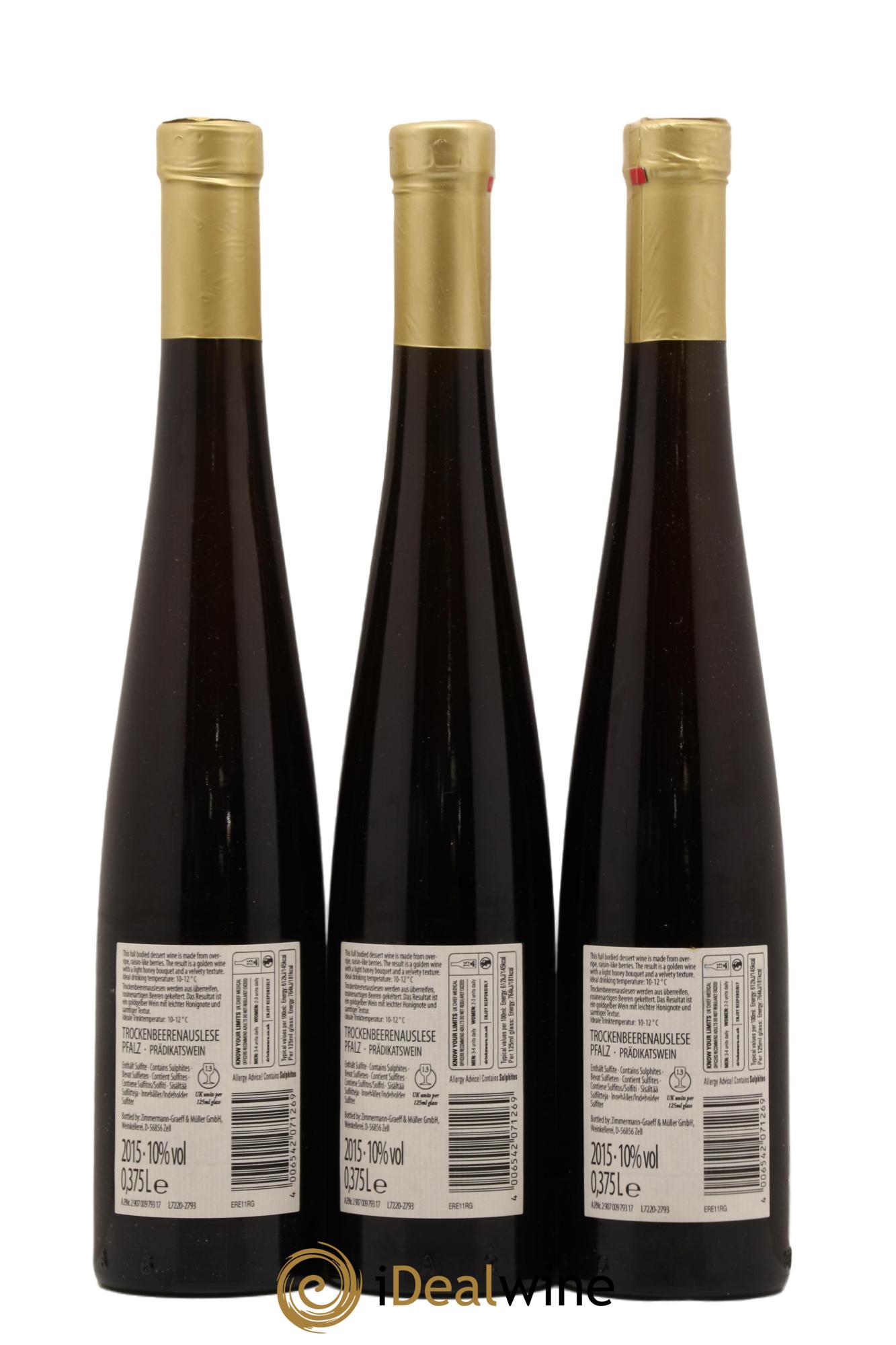 Allemagne Pfalz Trockenbeerenauslese Roman Graeff 2015 - Lotto di 3 mezze bottiglie - 1