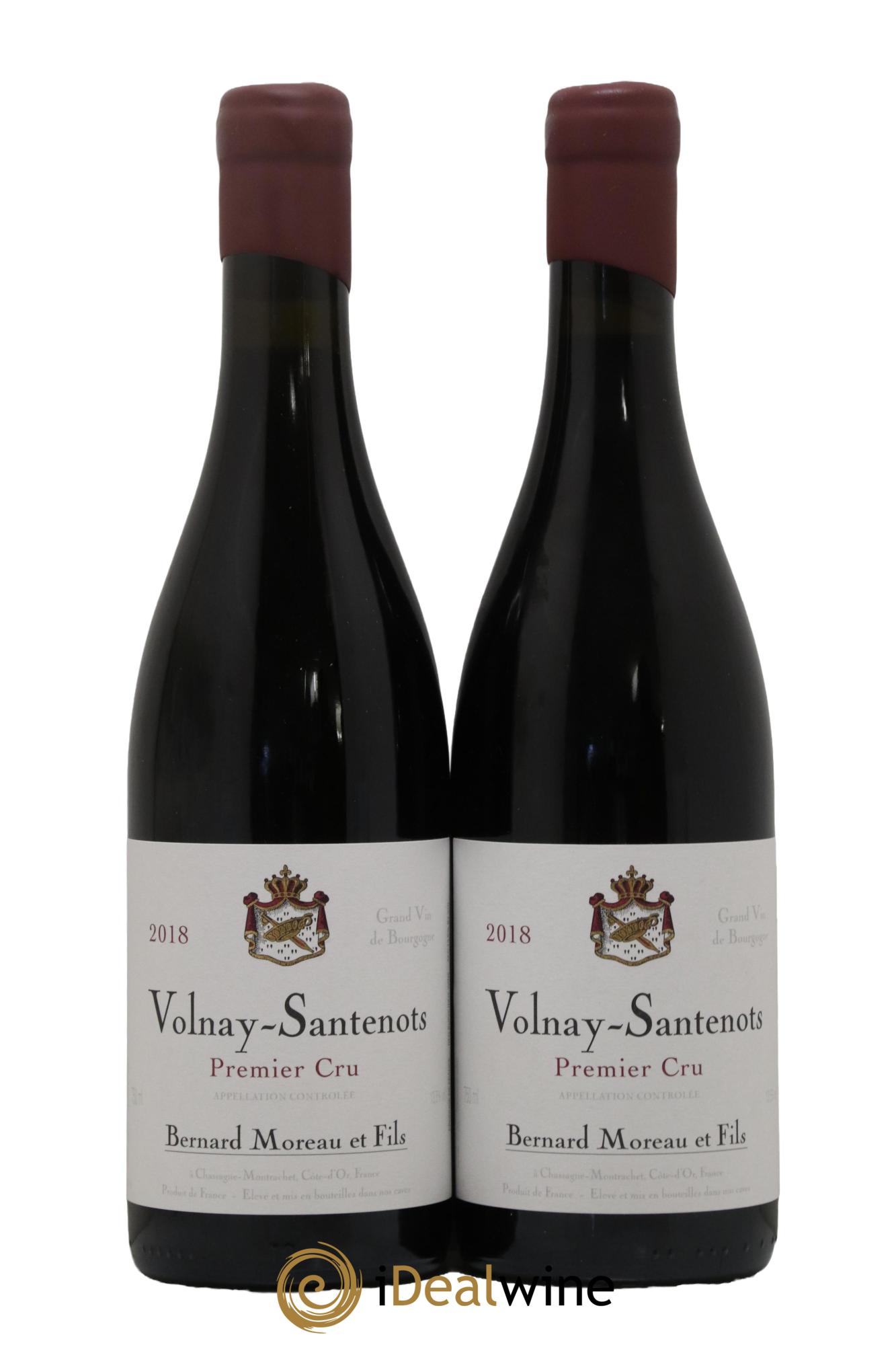 Volnay 1er Cru Santenots Bernard Moreau 2018 - Lot de 2 bouteilles - 0