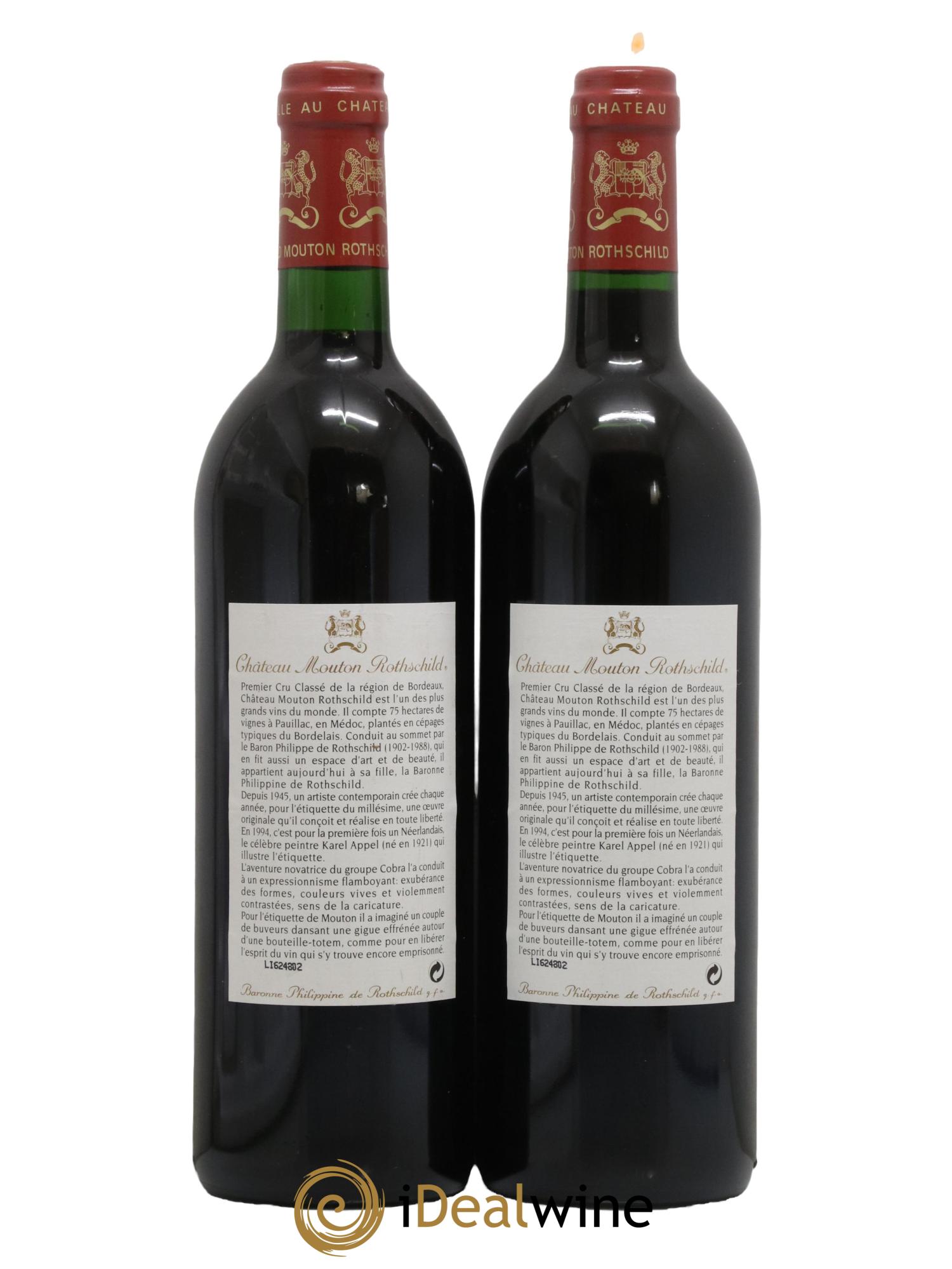 Château Mouton Rothschild 1er Grand Cru Classé 1994 - Lot de 2 bouteilles - 1