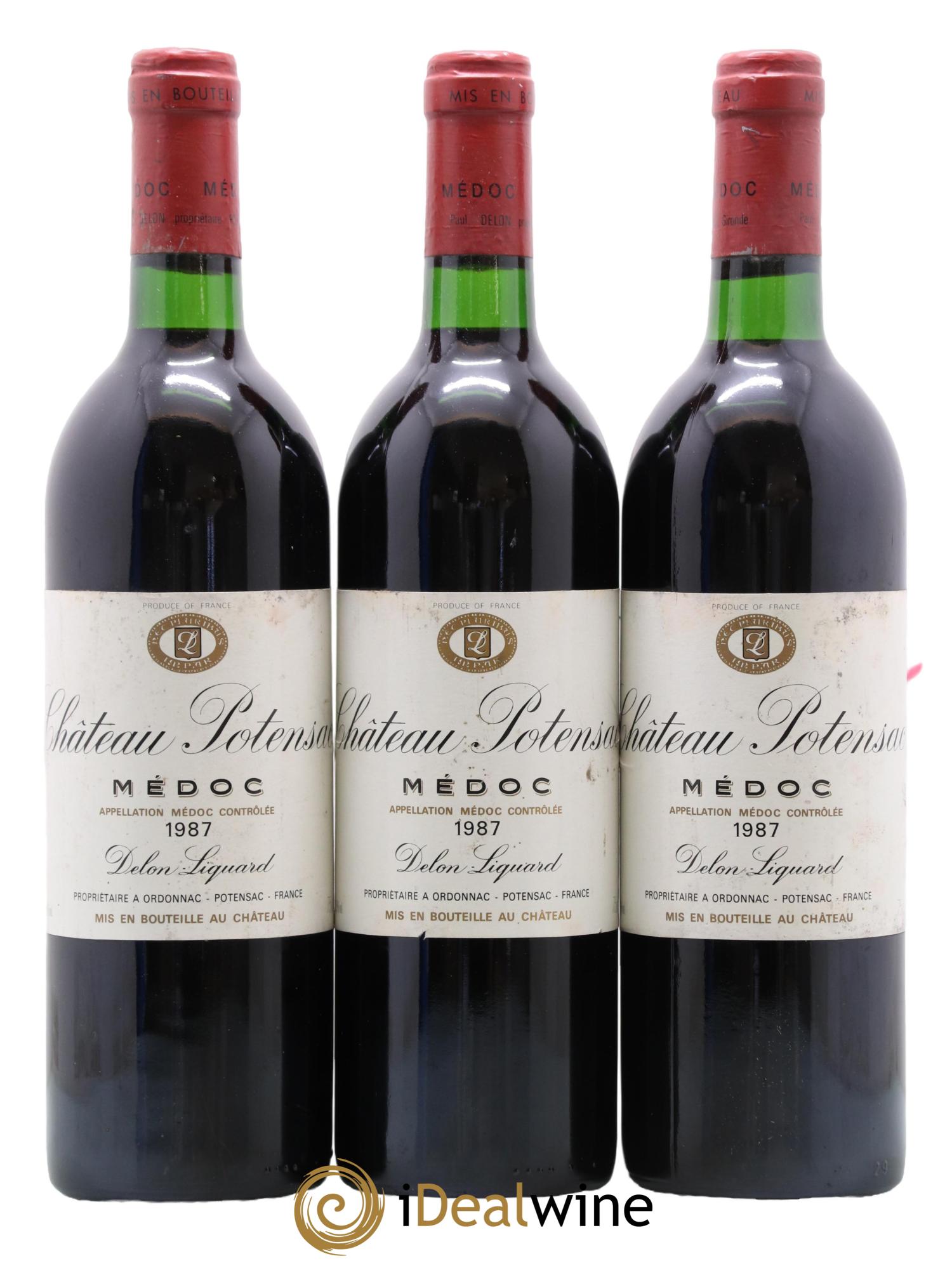 Château Potensac 1987 - Lot de 3 bouteilles - 0