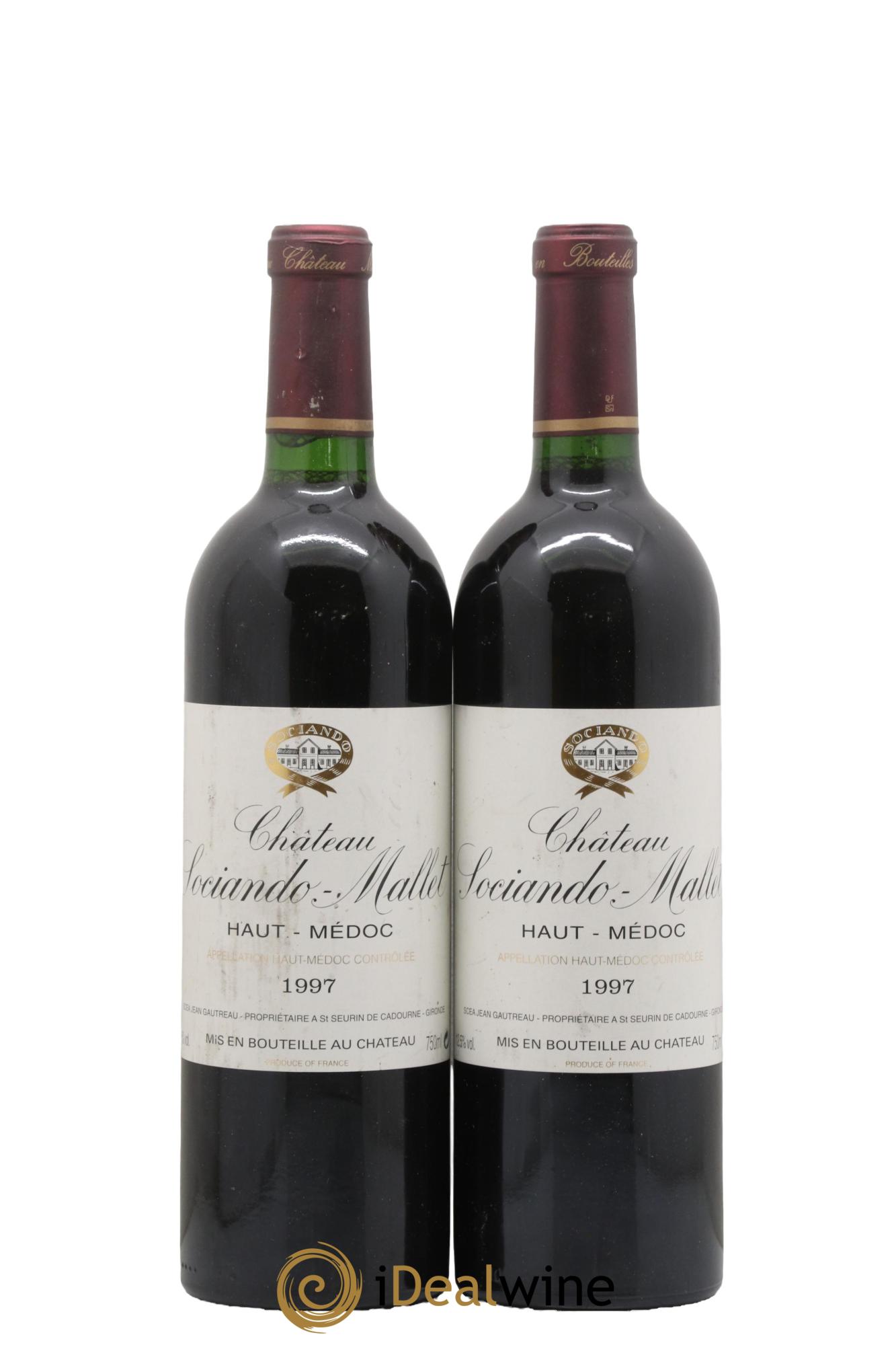 Château Sociando Mallet 1997 - Lot de 2 bouteilles - 0