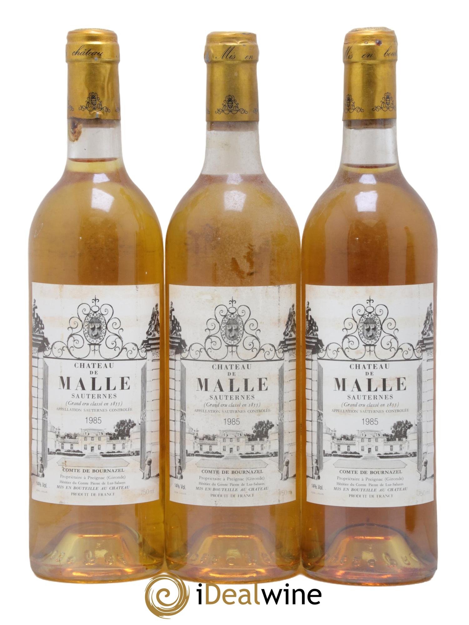 Château de Malle 2ème Grand Cru Classé 1985 - Lot of 3 bottles - 0
