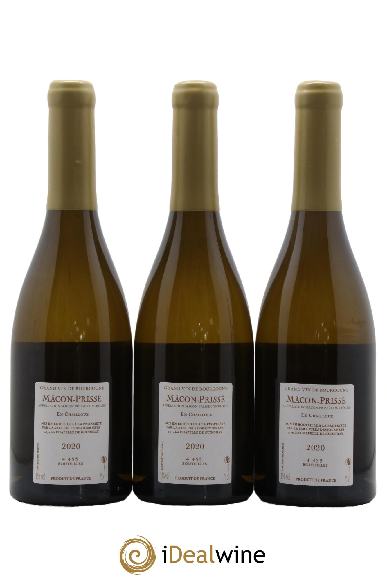 Mâcon-Prissé En Chailloux Jules Desjourneys 2020 - Posten von 3 Flaschen - 1
