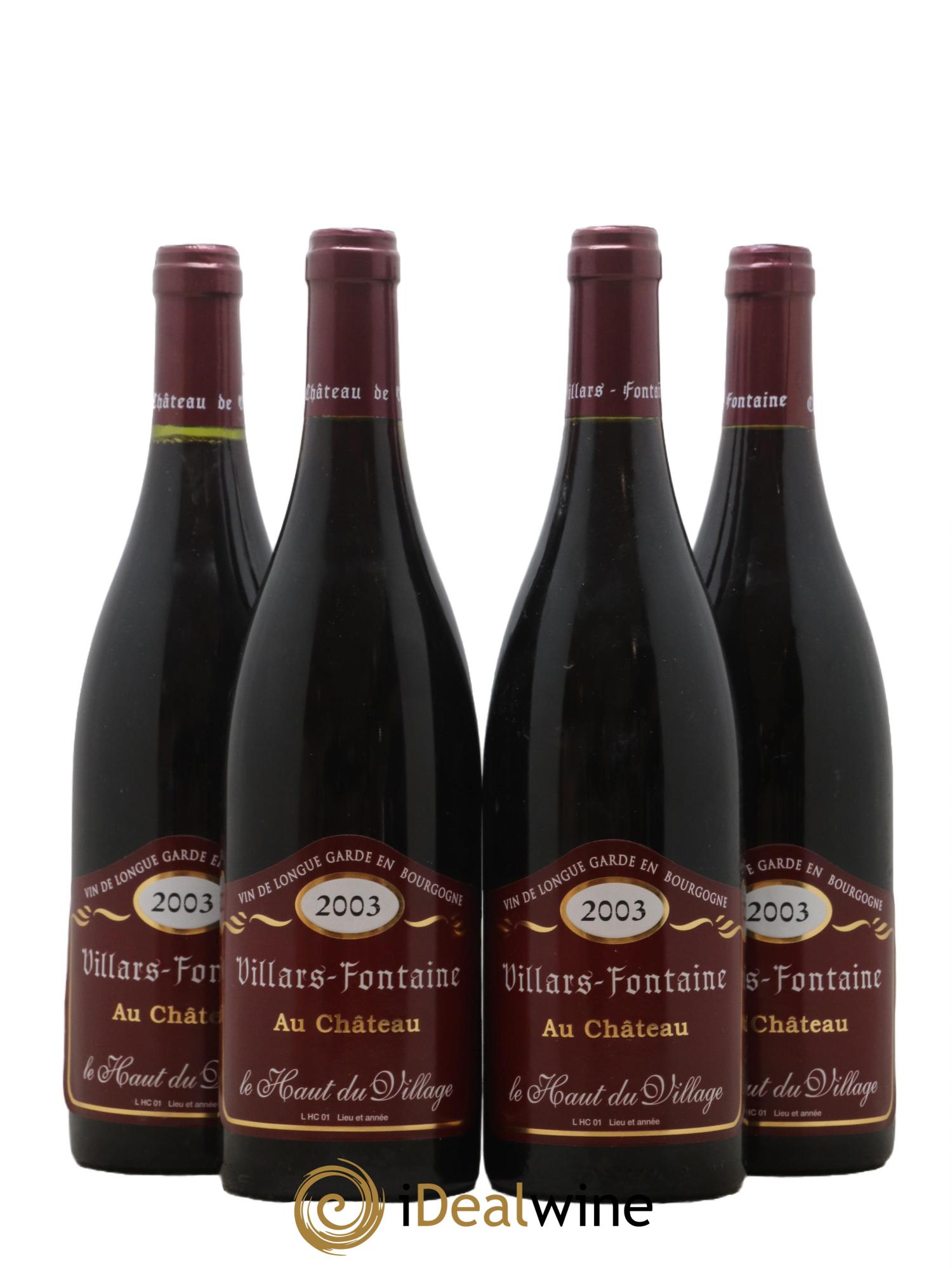 Hautes-Côtes de Nuits Le Haut du Village Domaine de Villars Fontaine 2003 - Lot de 4 bouteilles - 0