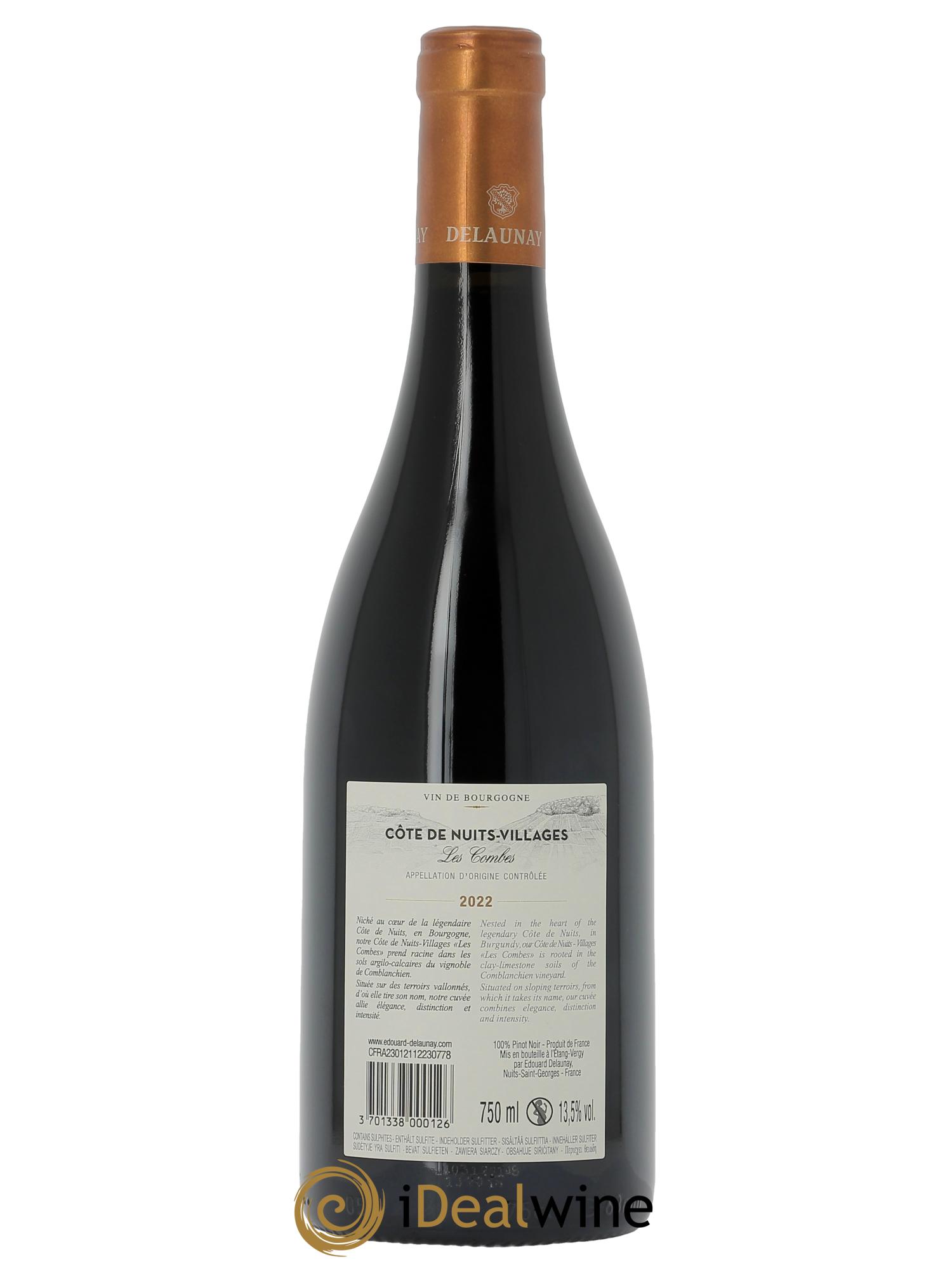 Côtes de Nuits-Villages Les Combes Edouard Delaunay 2022 - Lot de 1 bouteille - 1
