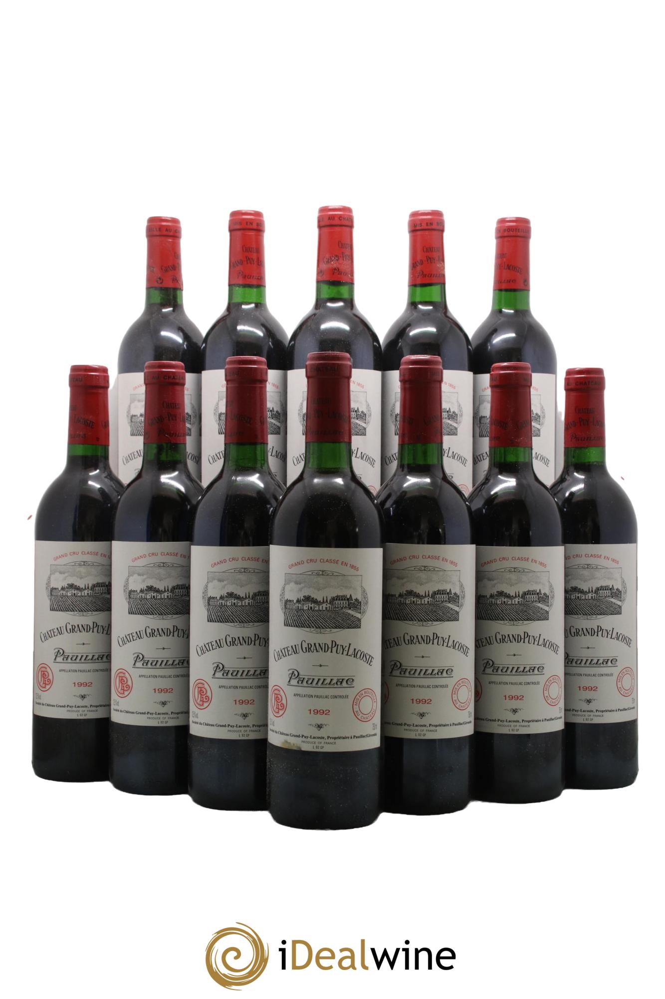 Château Grand Puy Lacoste 5ème Grand Cru Classé 1992 - Lot de 12 bouteilles - 0