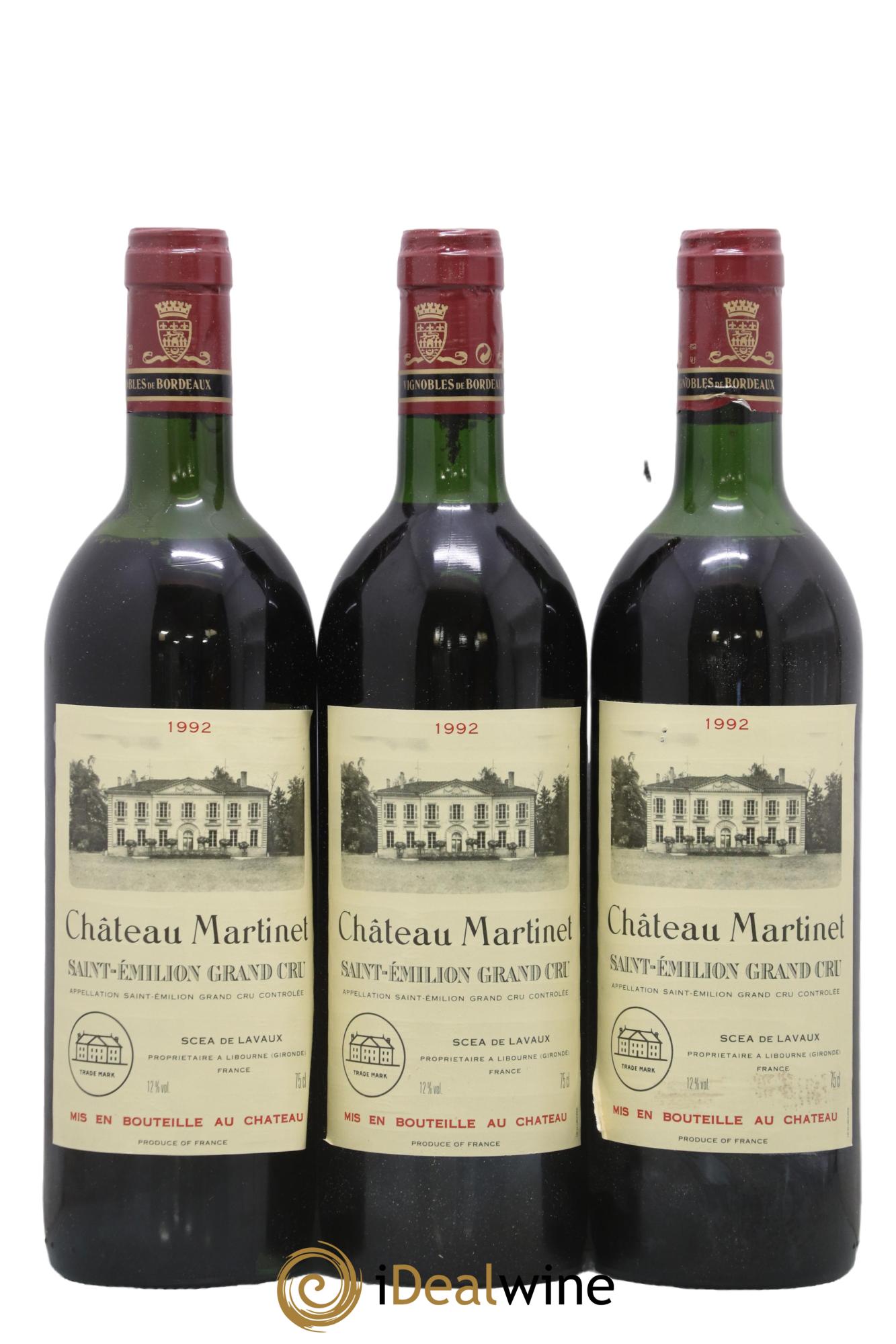 Château Martinet 1992 - Lot of 3 bottles - 0