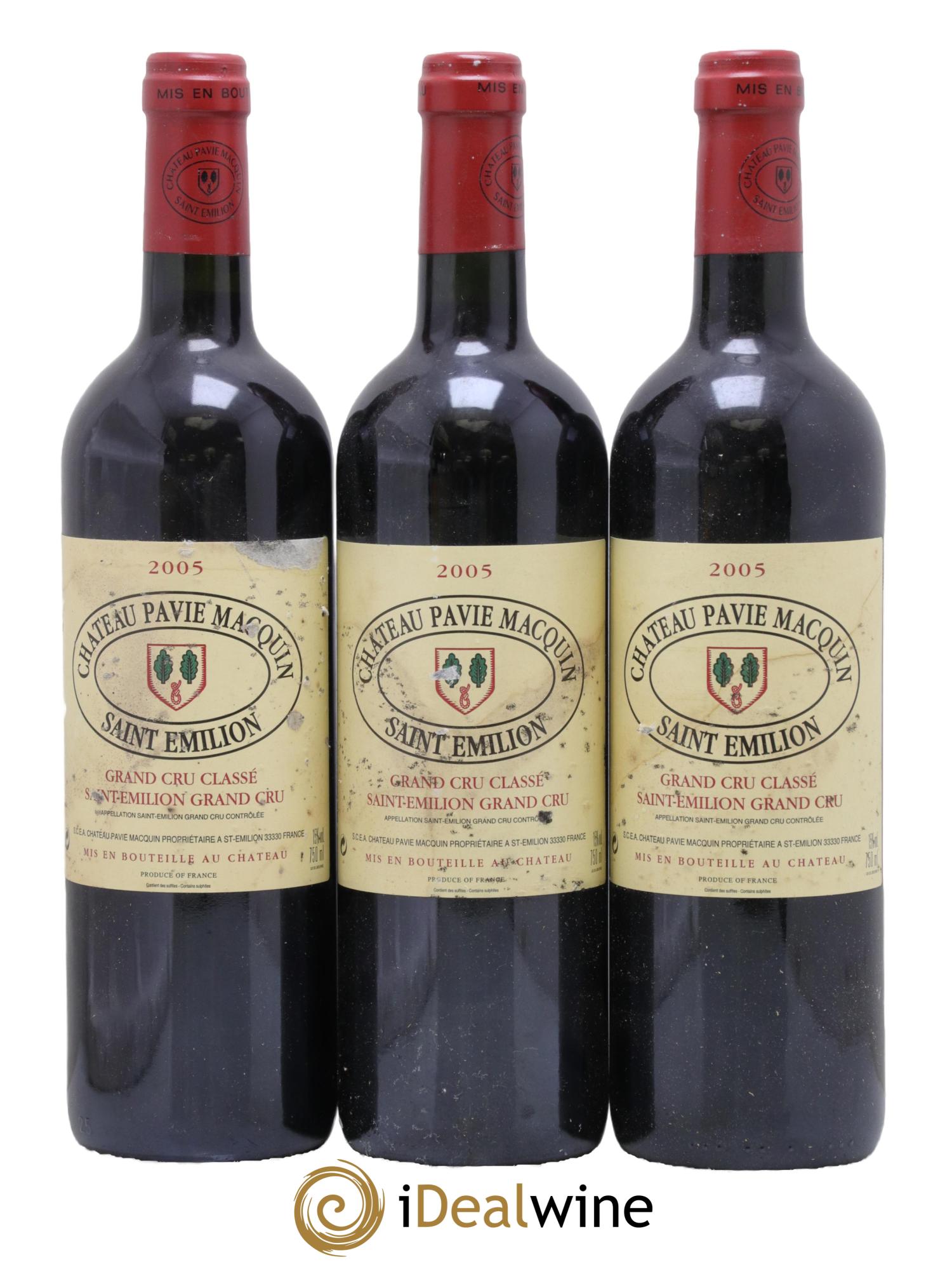 Château Pavie Macquin 1er Grand Cru Classé B 2005 - Lotto di 3 bottiglie - 0