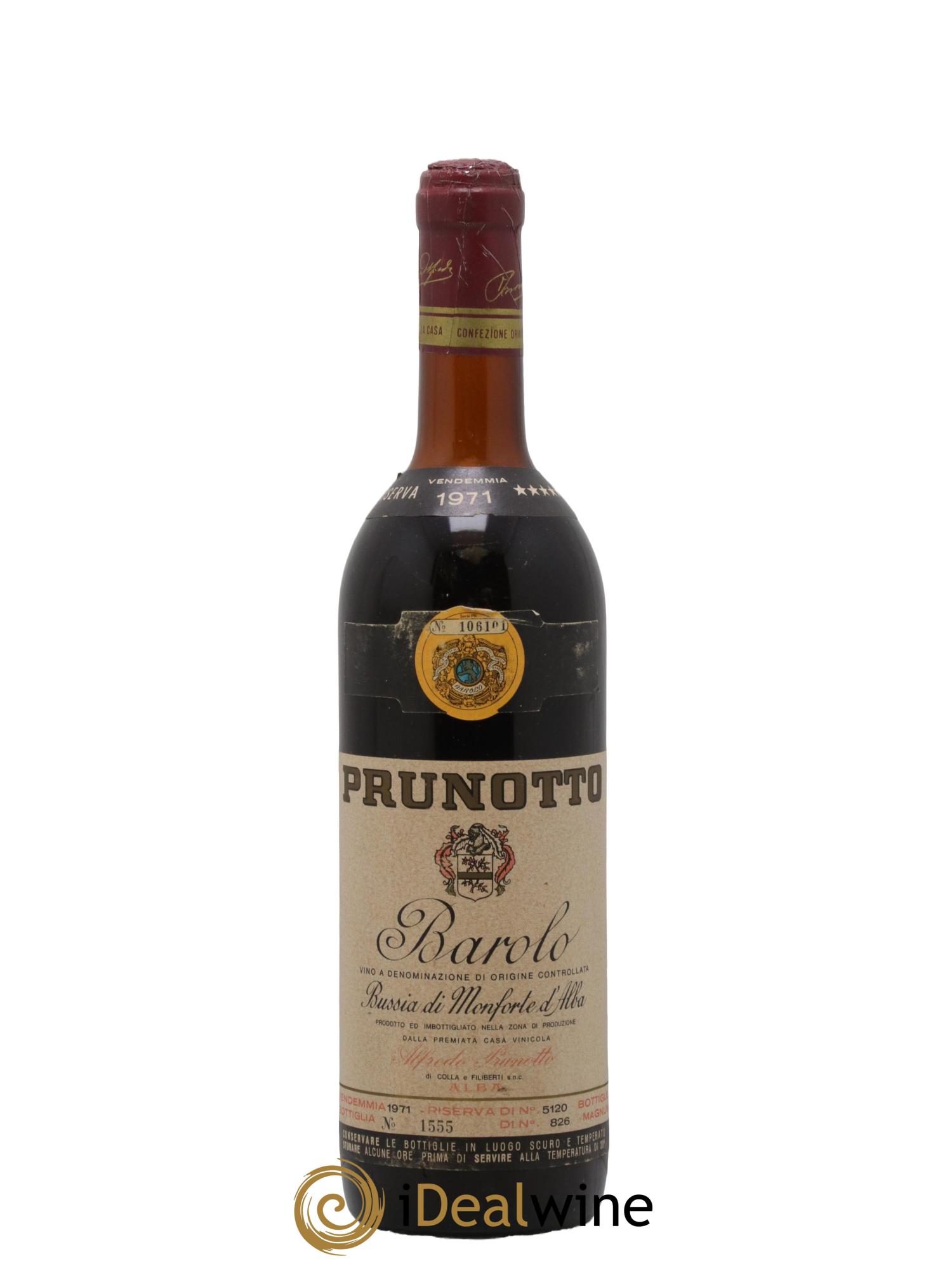 Barolo DOCG Riserva Bussia Prunotto - Marchesi Antinori 1971 - Lot de 1 bouteille - 0