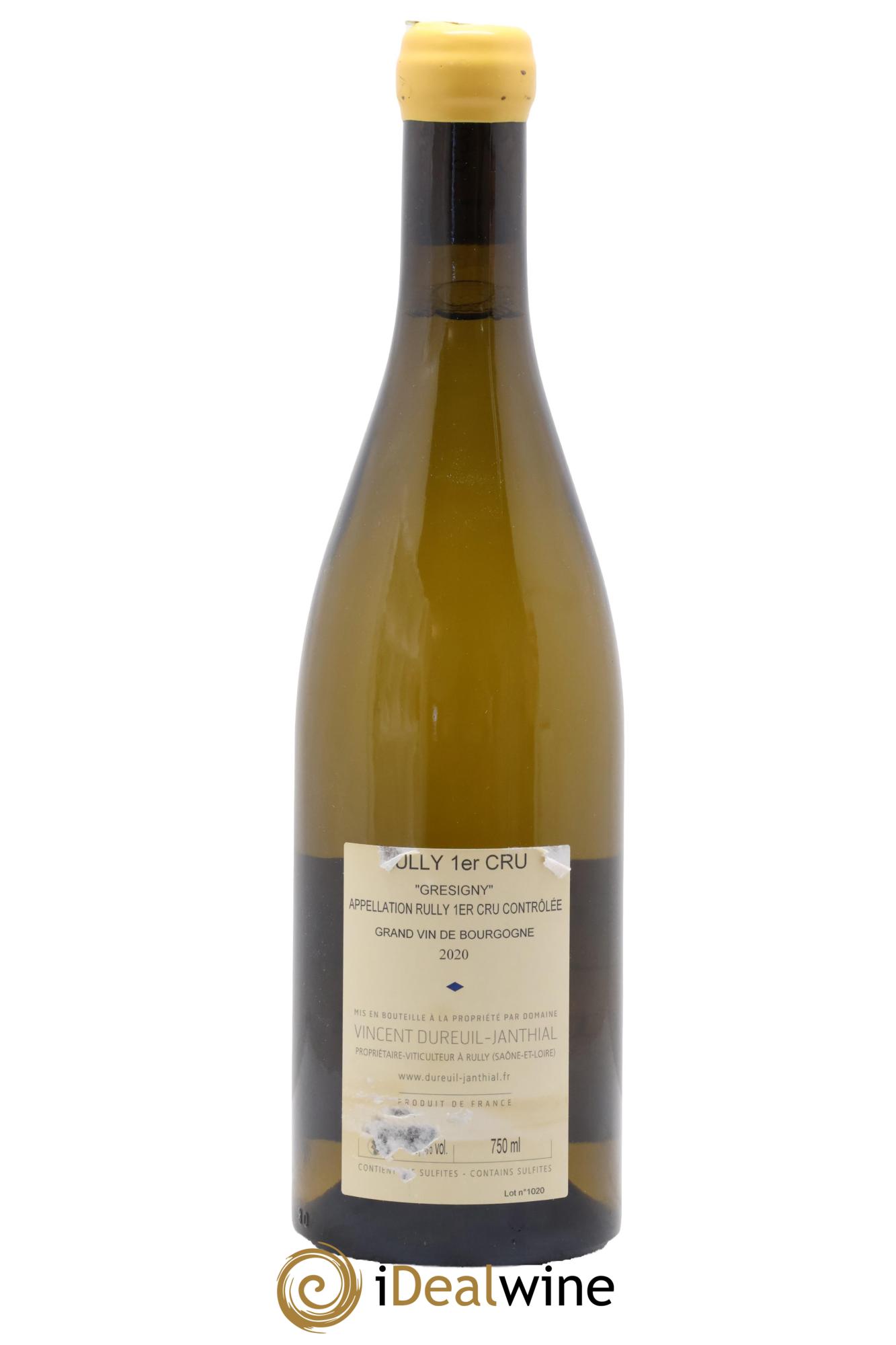 Rully 1er Cru Grésigny Vieilles Vignes Vincent Dureuil-Janthial 2020 - Lot de 1 bouteille - 1