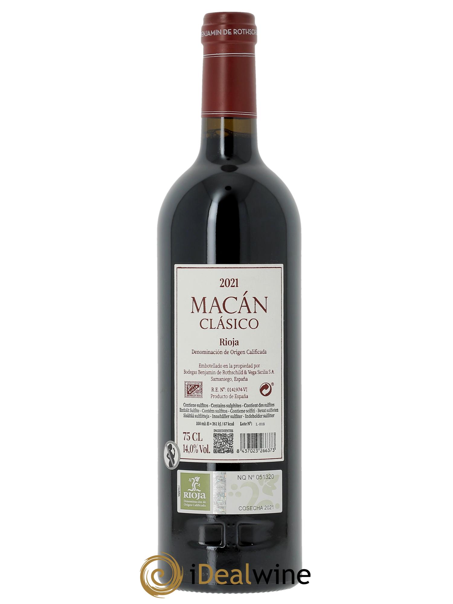 Rioja DOCa Macan Classico Benjamin de Rothschild & Vega Sicilia S.A  2021 - Lot of 1 bottle - 1