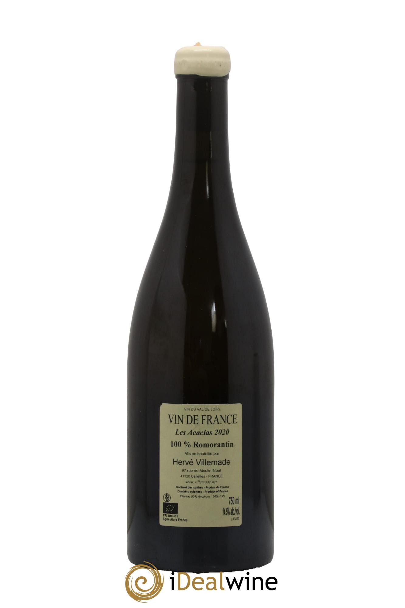 Vin de France Les Acacias Domaine Hervé Villemade 2020 - Lot de 1 bouteille - 1