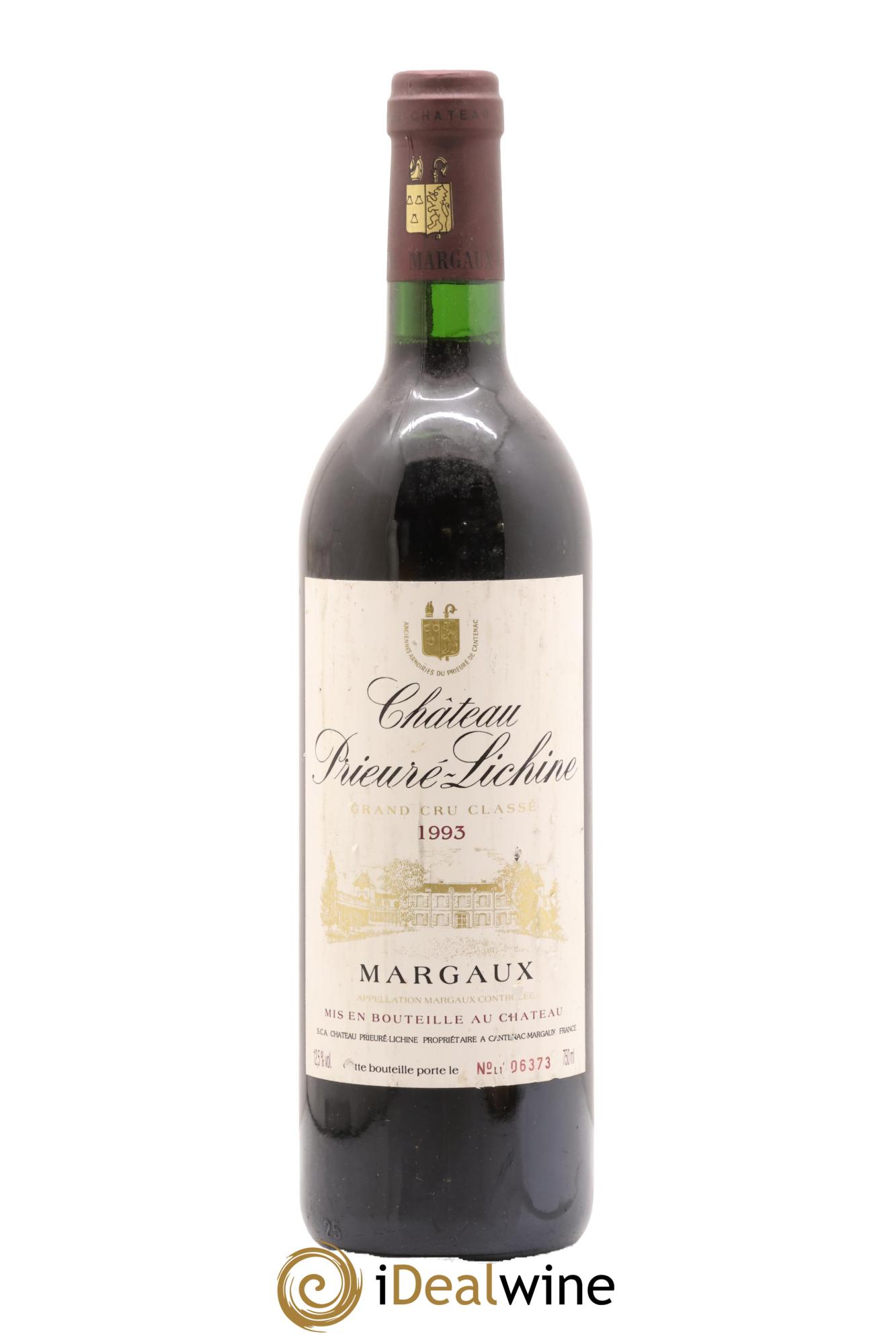 Château Prieuré Lichine 4ème Grand Cru Classé 1993 - Lot de 1 bouteille - 0