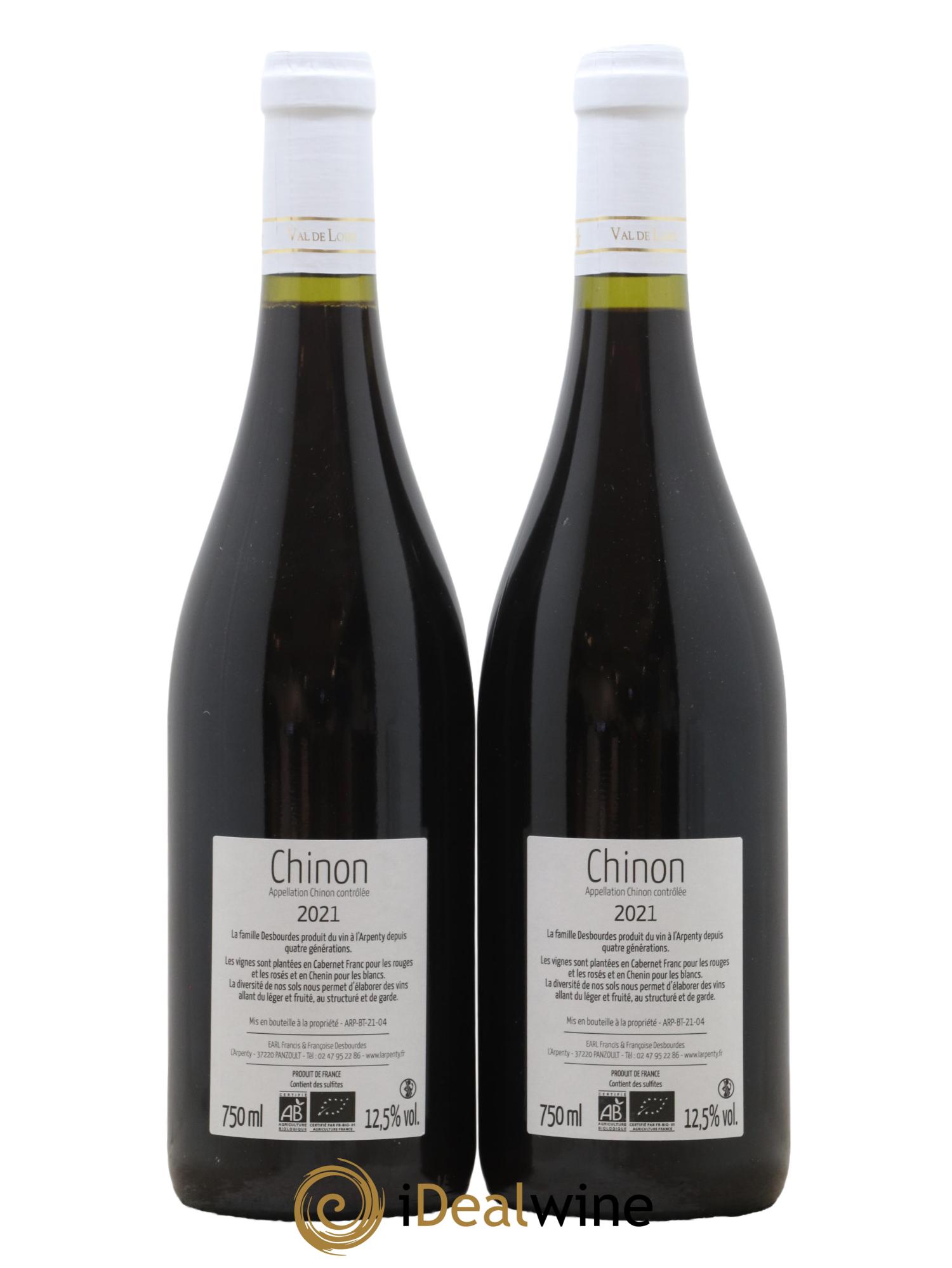 Chinon L'Arpenty 2021 - Lot de 2 bouteilles - 1