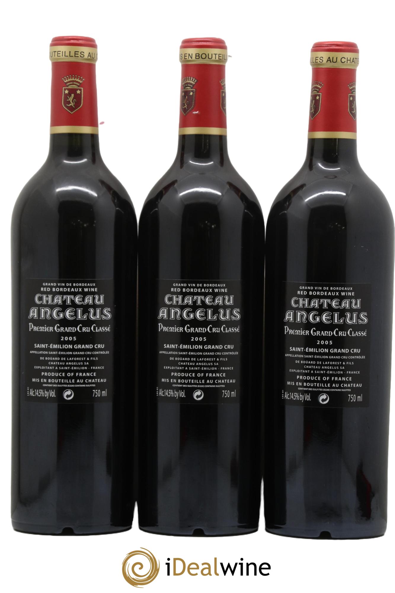Château Angélus 1er Grand Cru Classé A 2005 - Lot de 3 bouteilles - 1