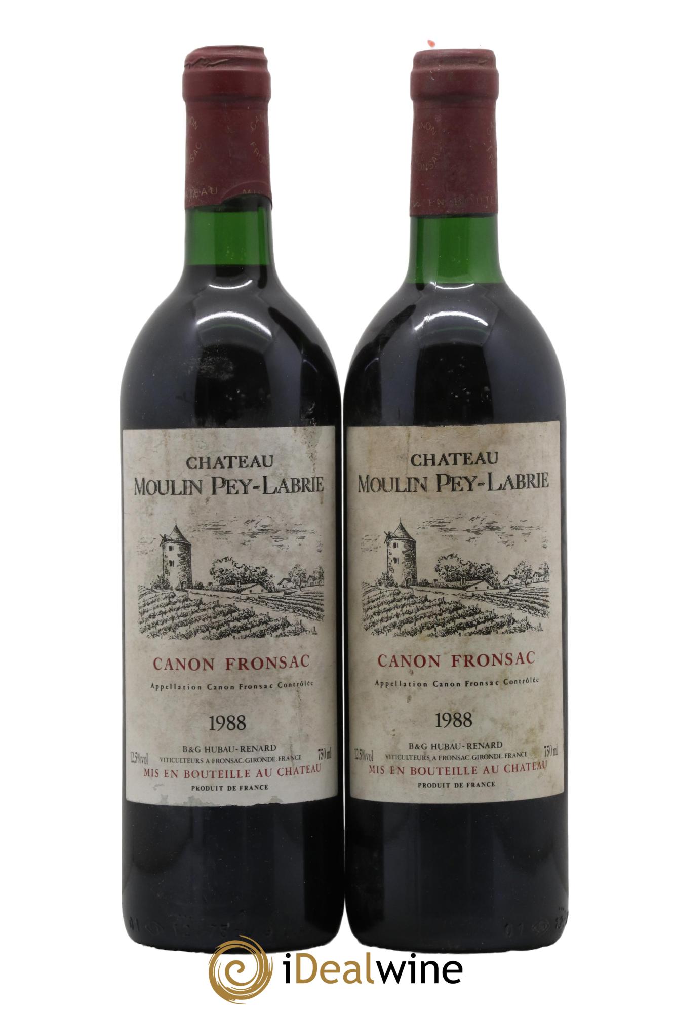Château Moulin Pey-Labrie 1988 - Posten von 2 Flaschen - 0