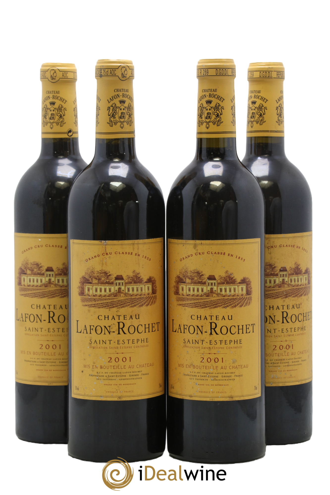 Château Lafon Rochet 4ème Grand Cru Classé 2001 - Lot de 4 bouteilles - 0