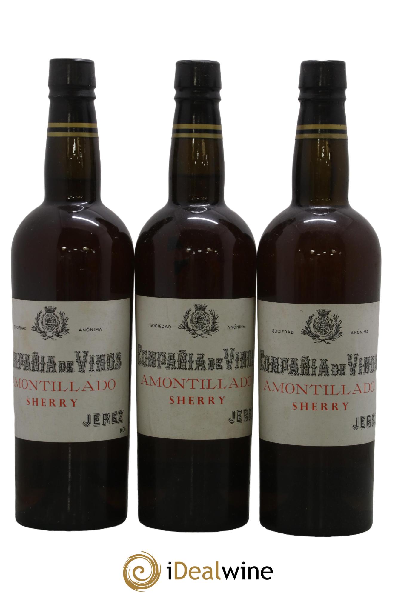 Jerez (Xerez, Sherry) Amontillado Compania de Vinos - Lot de 3 bouteilles - 0