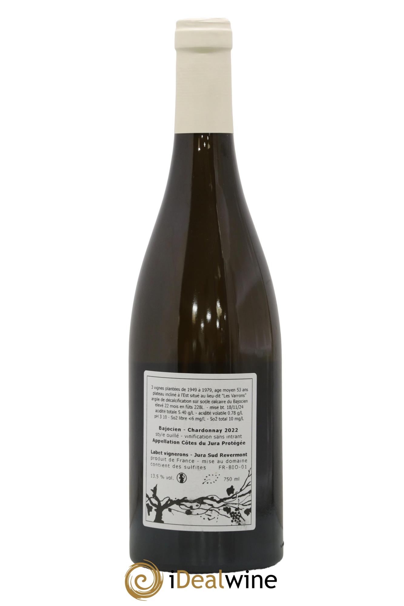 Côtes du Jura Chardonnay Bajocien Romain - Julien - Charline Labet 2022 - Lot de 1 bouteille - 1