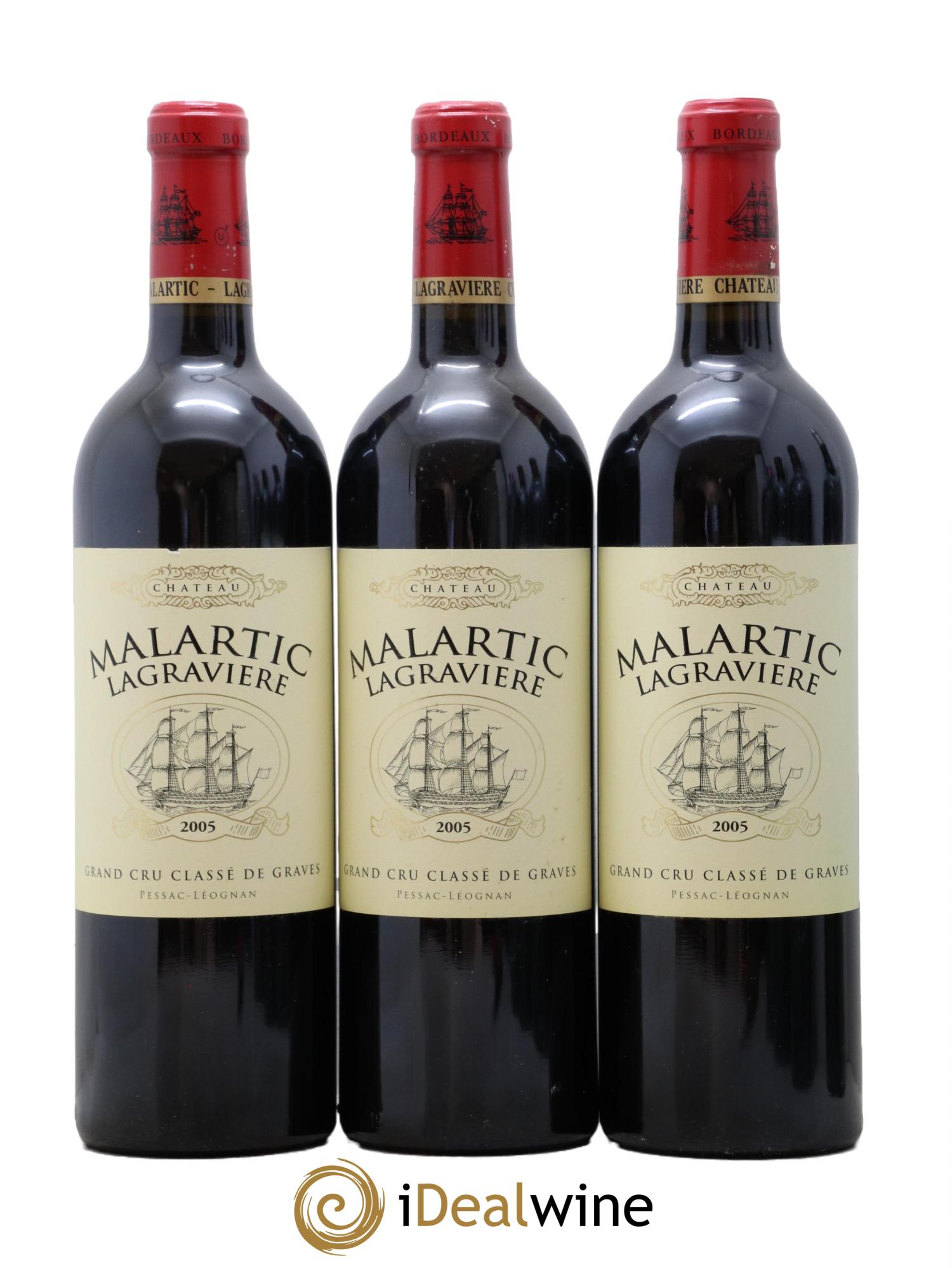 Château Malartic-Lagravière Cru Classé de Graves 2005 - Lot de 3 bouteilles - 0