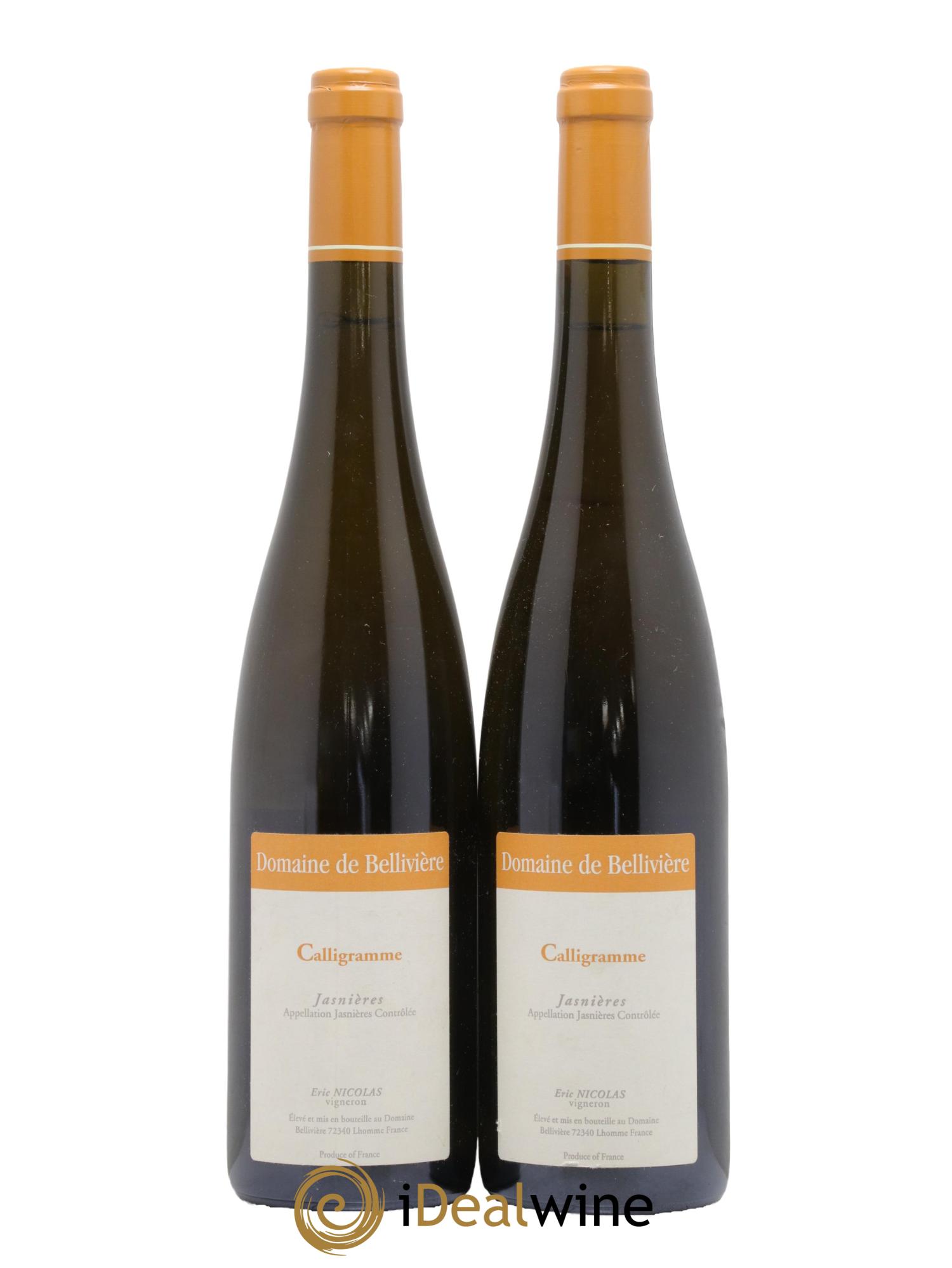 Jasnières Calligramme Domaine de Bellivière 2015 - Lot de 2 bouteilles - 0