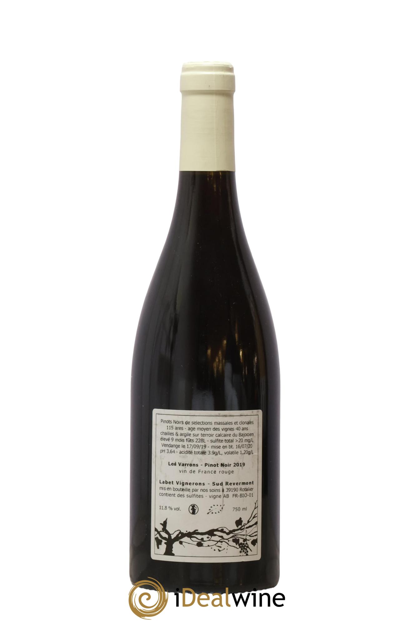 Côtes du Jura Pinot Noir Les Varrons Romain - Julien - Charline Labet 2019 - Lot de 1 bouteille - 1