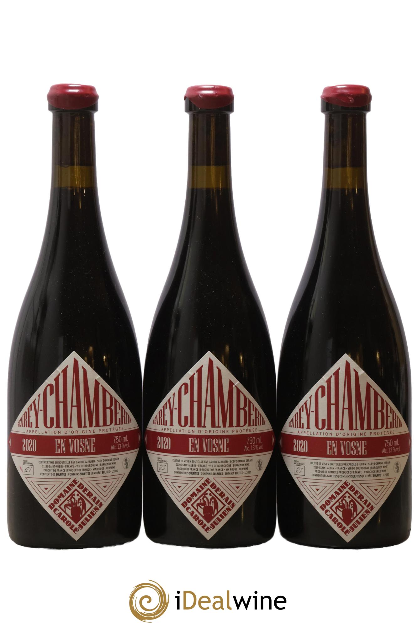 Gevrey-Chambertin En Vosne Catherine et Dominique Derain  2020 - Lot de 3 bouteilles - 0