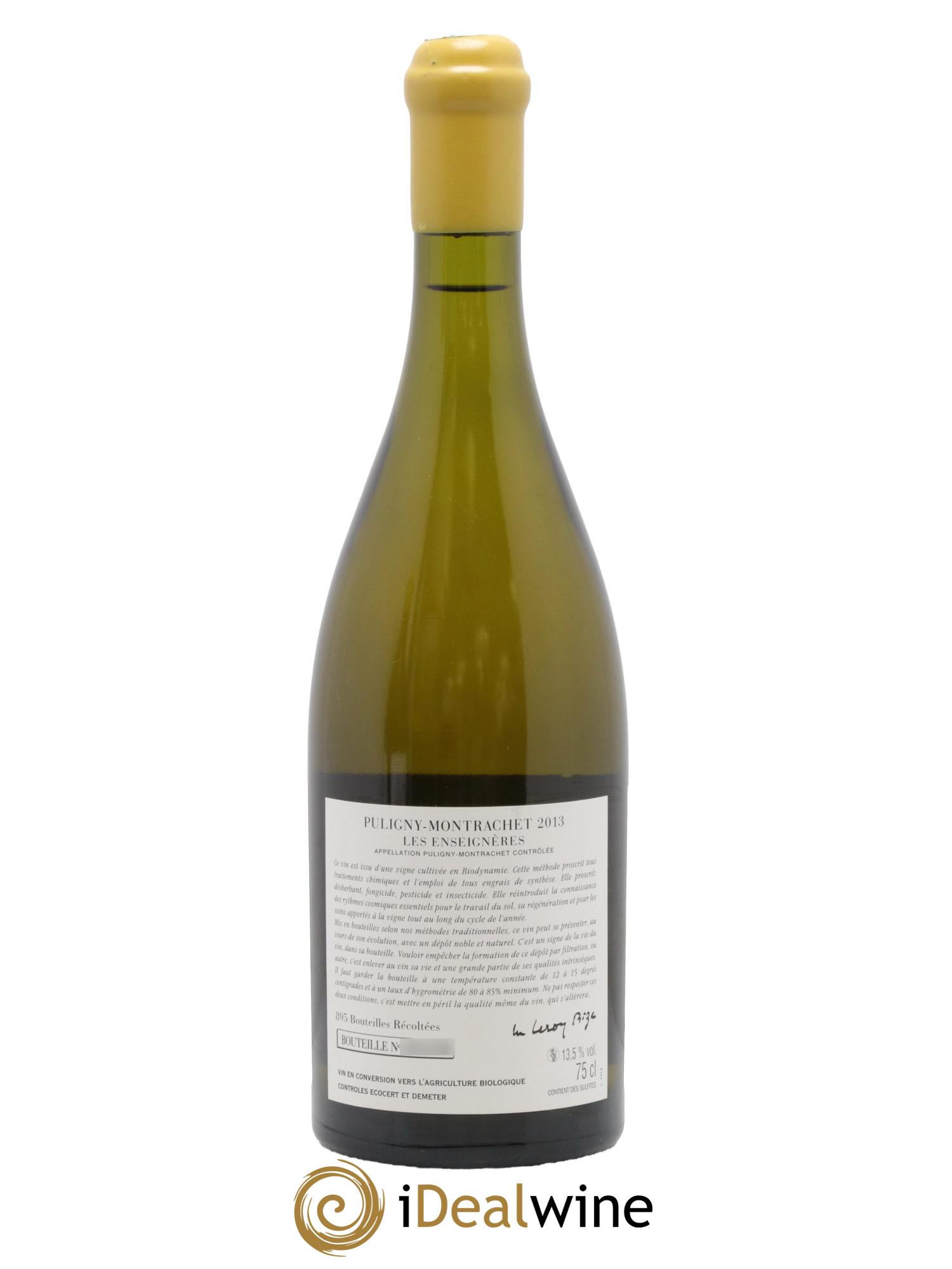 Puligny-Montrachet Les Enseignères d'Auvenay (Domaine) 2013 - Posten von 1 Flasche - 1