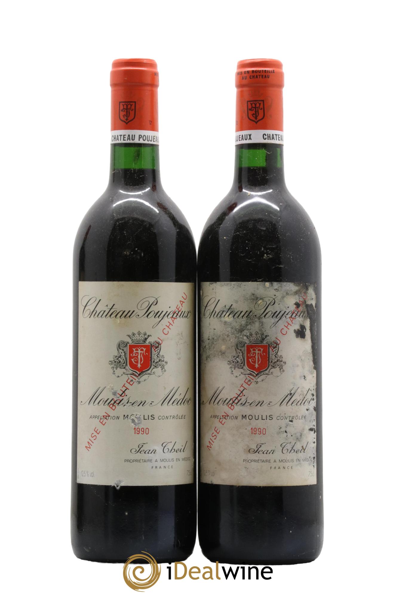 Château Poujeaux 1990 - Lot de 2 bouteilles - 0