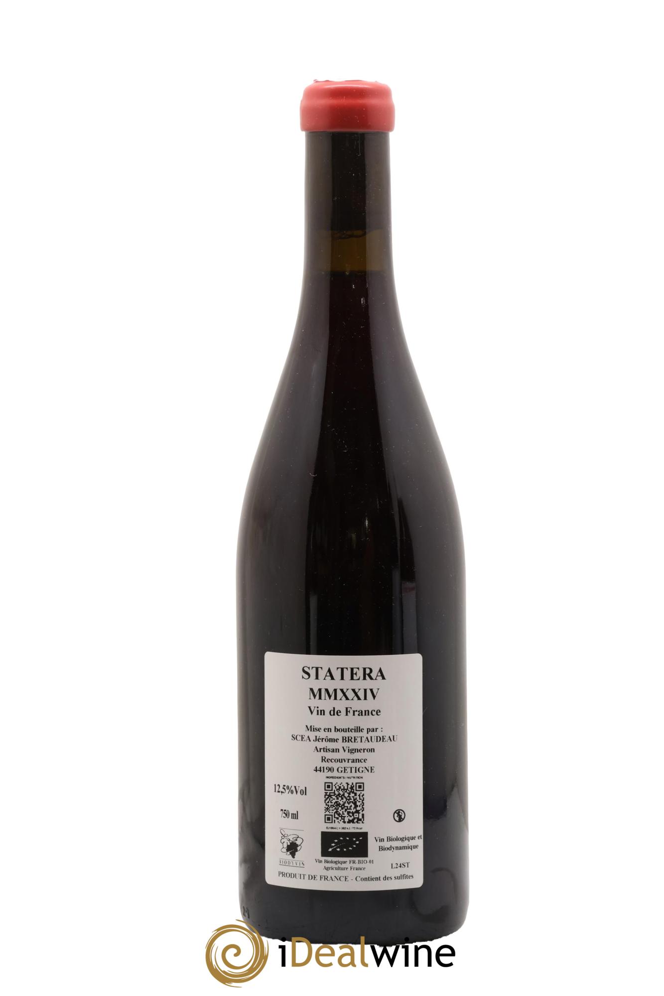 Vin de France Statera Jérôme Bretaudeau - Domaine de Bellevue 2024 - Lot de 1 bouteille - 1