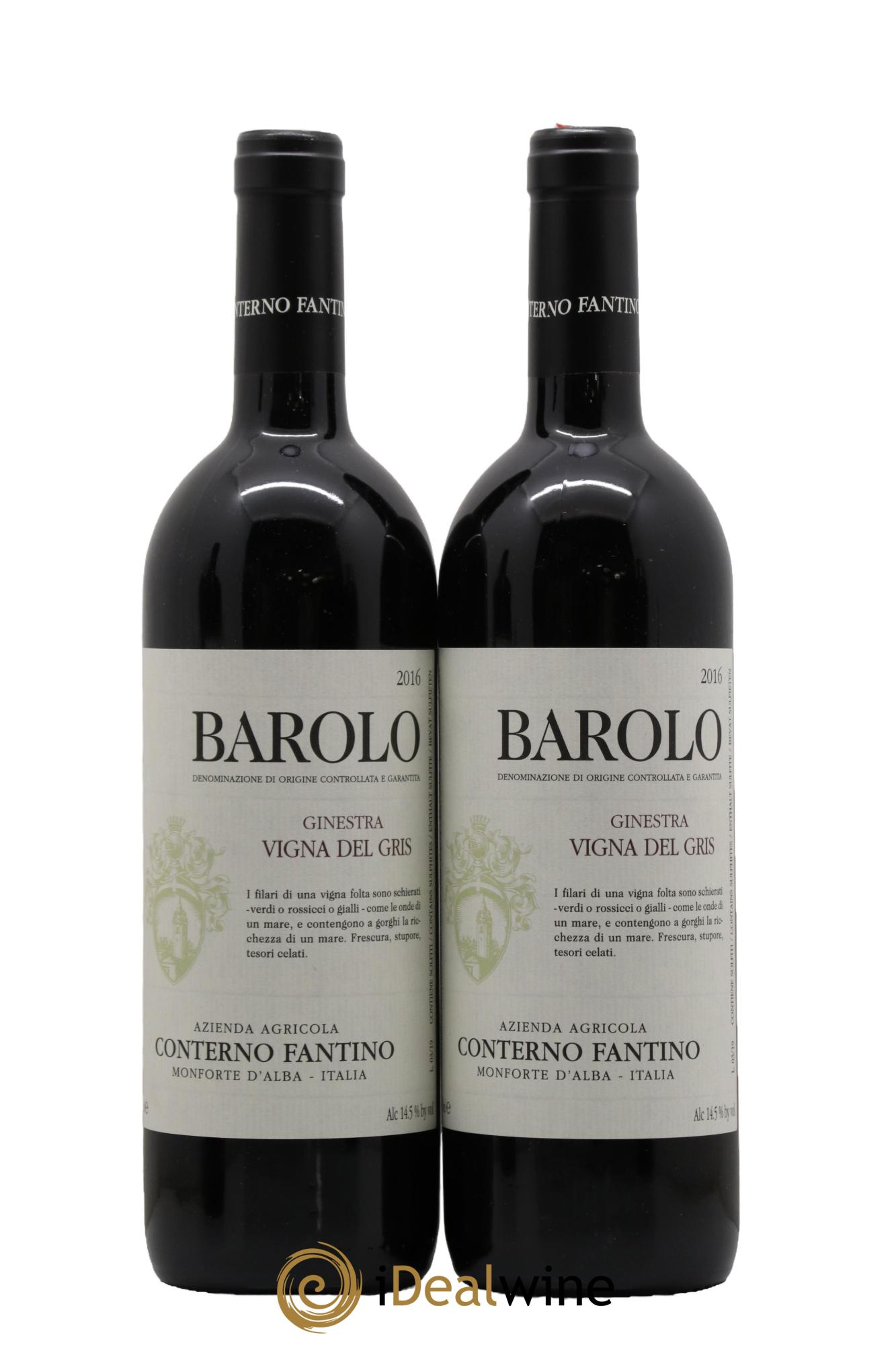 Barolo Ginestra Vigna Del gris Conterno Fantino 2016 - Lot de 2 bouteilles - 0