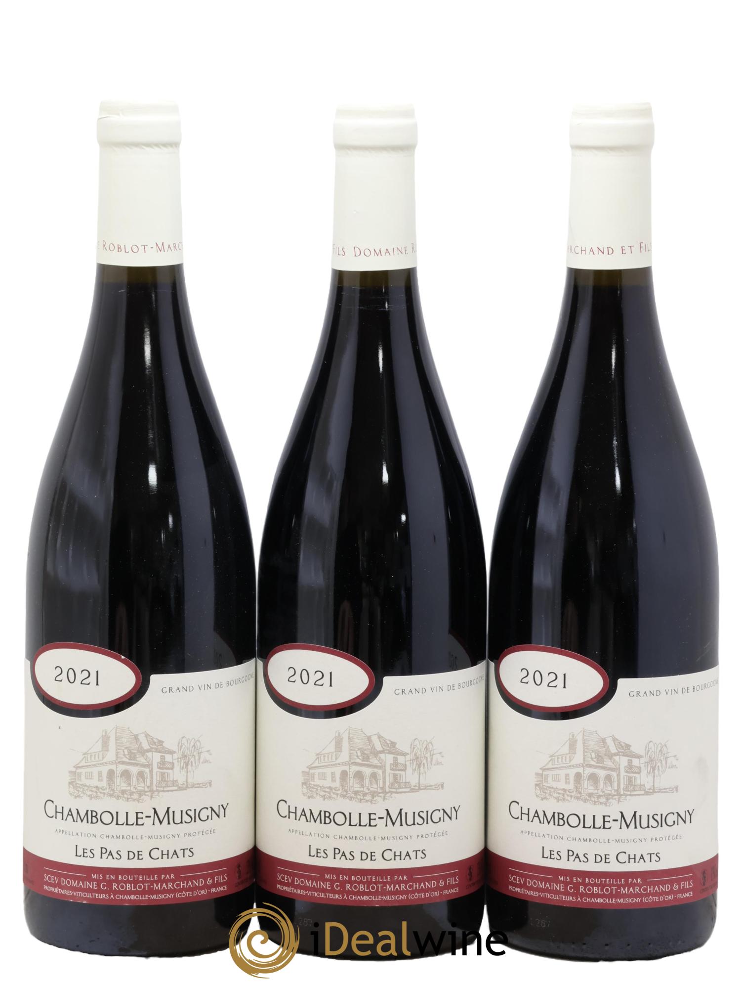 Chambolle-Musigny Les Pas de Chats G.Roblot-Marchand & Fils 2021 - Lot de 3 bouteilles - 0