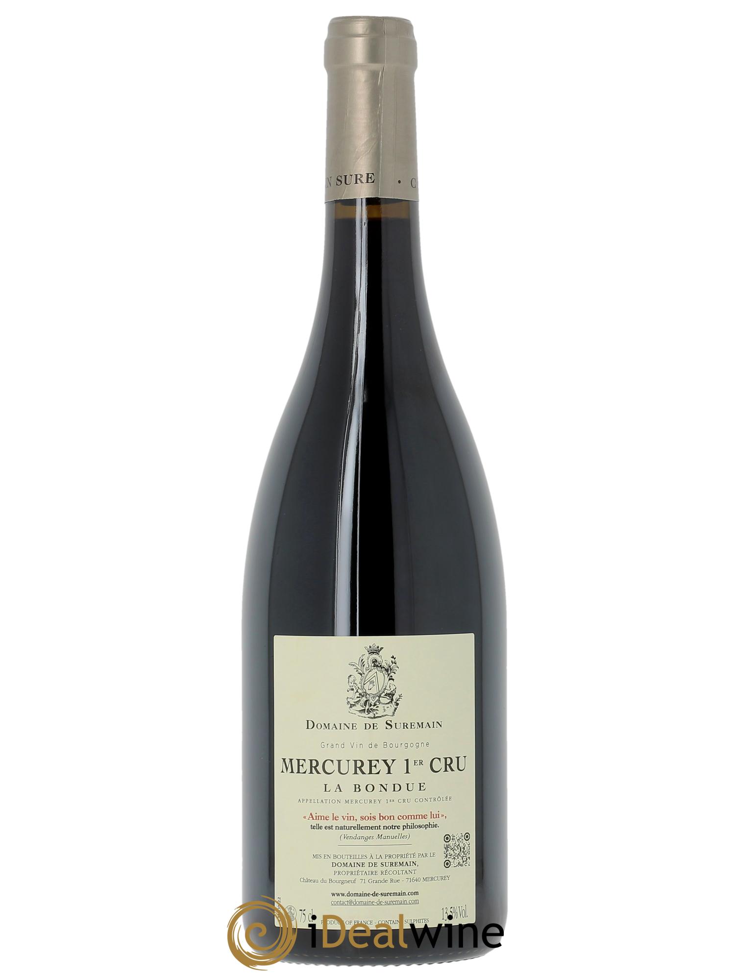 Mercurey 1er Cru La Bondue Domaine de Suremain  2022 - Lot de 1 bouteille - 1