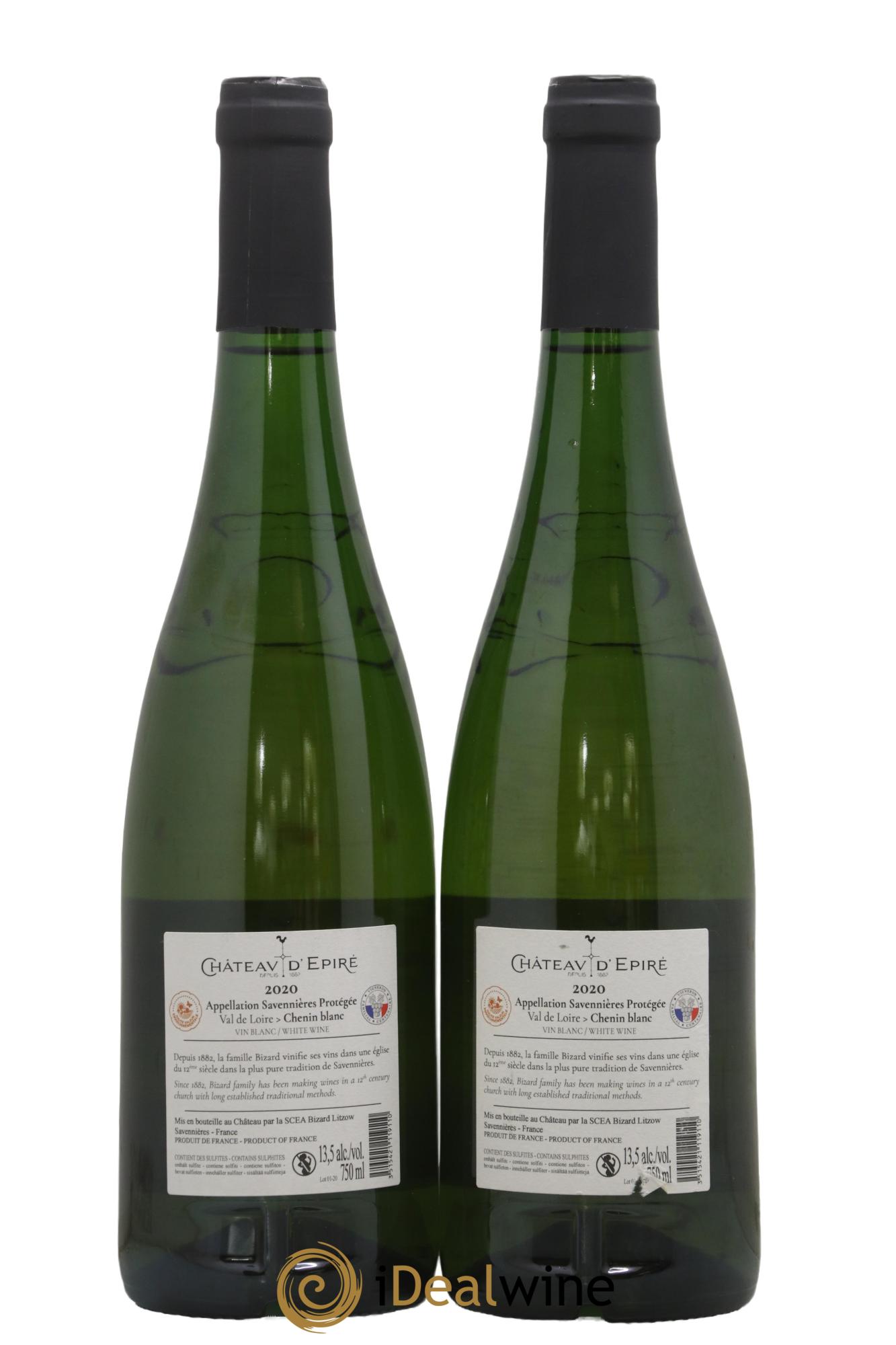 Savennières Cuvée Le Hu Boyau Château D'Epiré 2020 - Lot de 2 bouteilles - 1