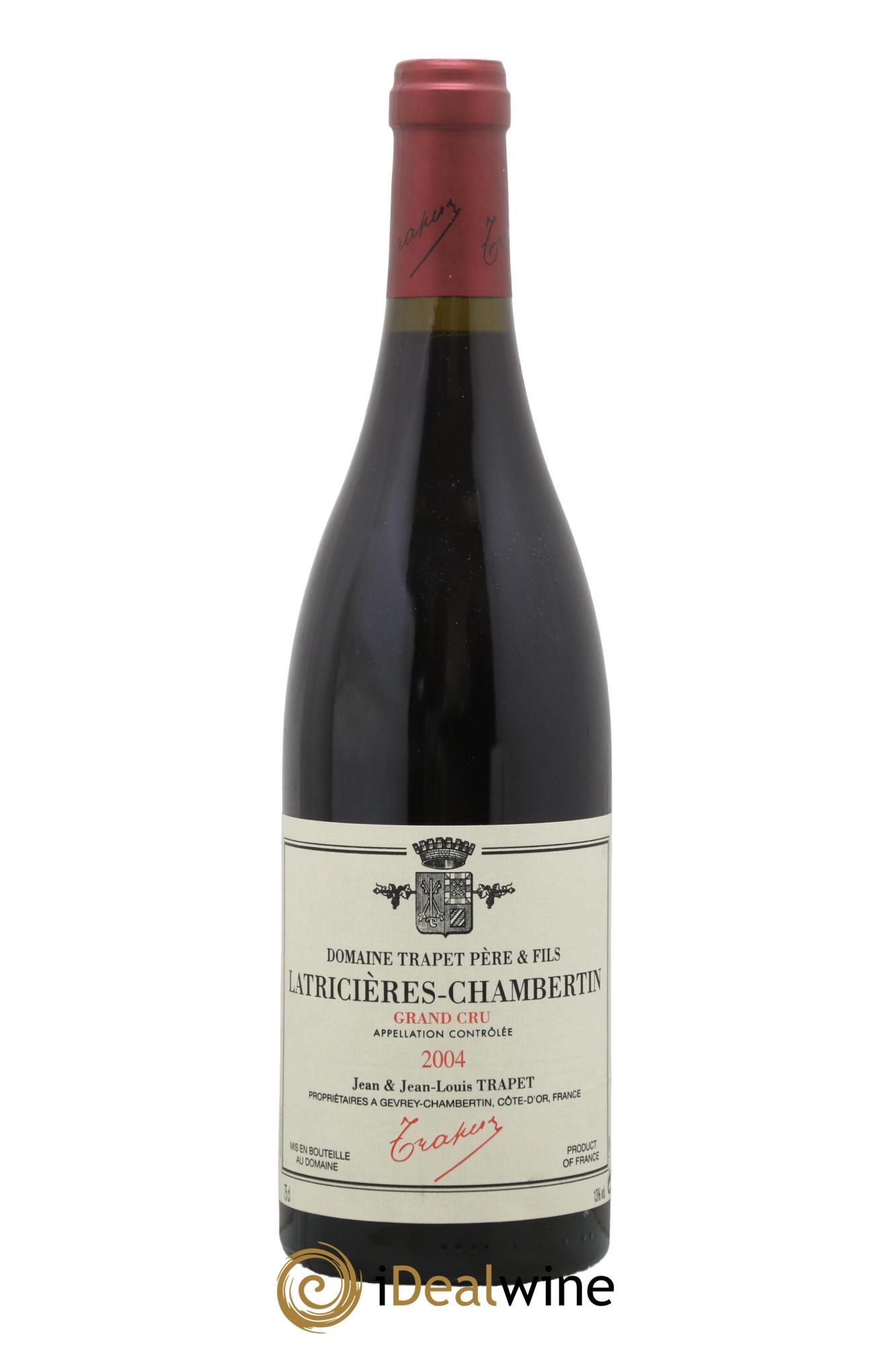 Latricières-Chambertin Grand Cru Domaine Trapet 2004 - Lot de 1 bouteille - 0