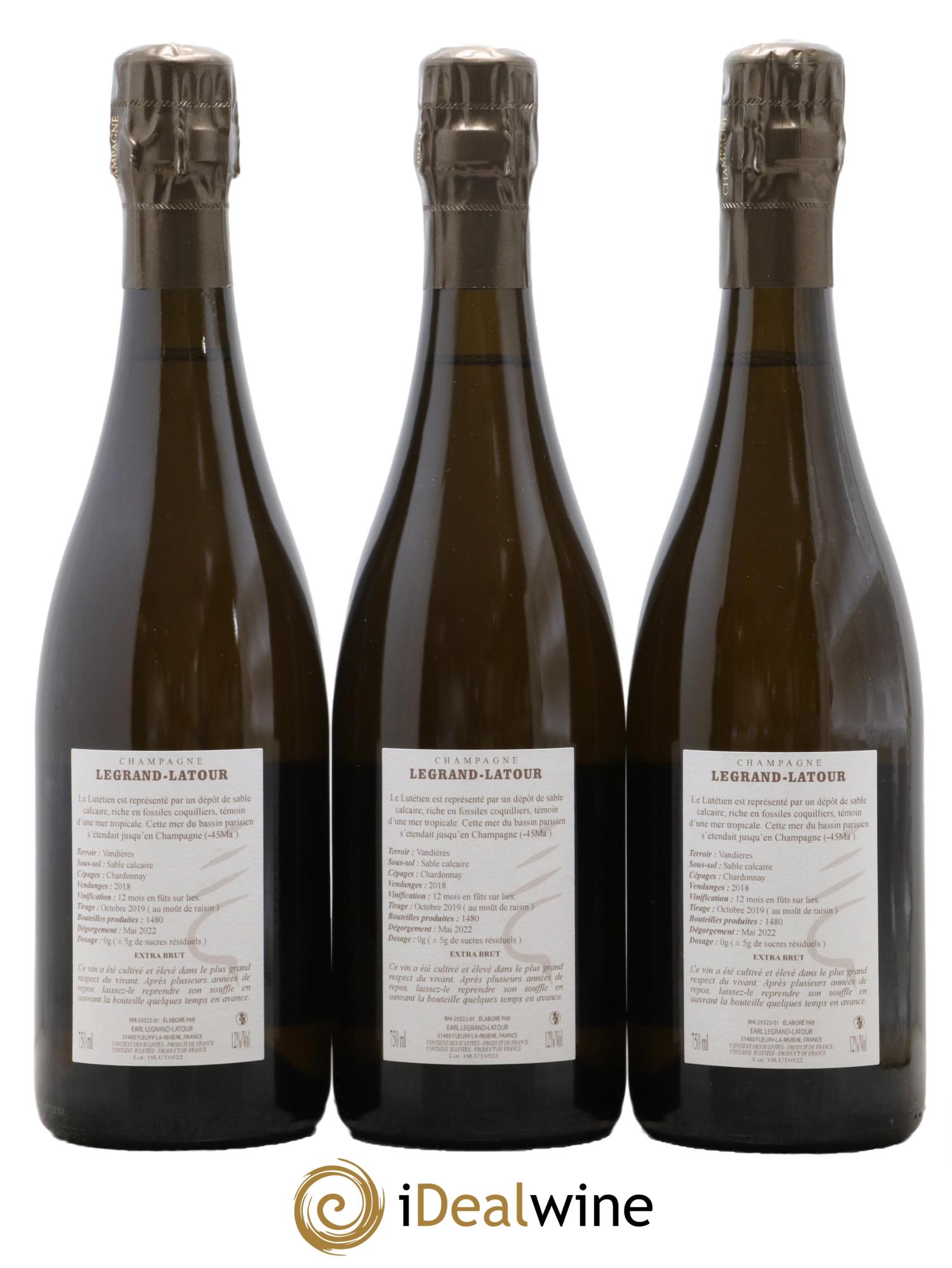Lutétien Extra-Brut Legrand Latour 2018 - Lot de 3 bouteilles - 1