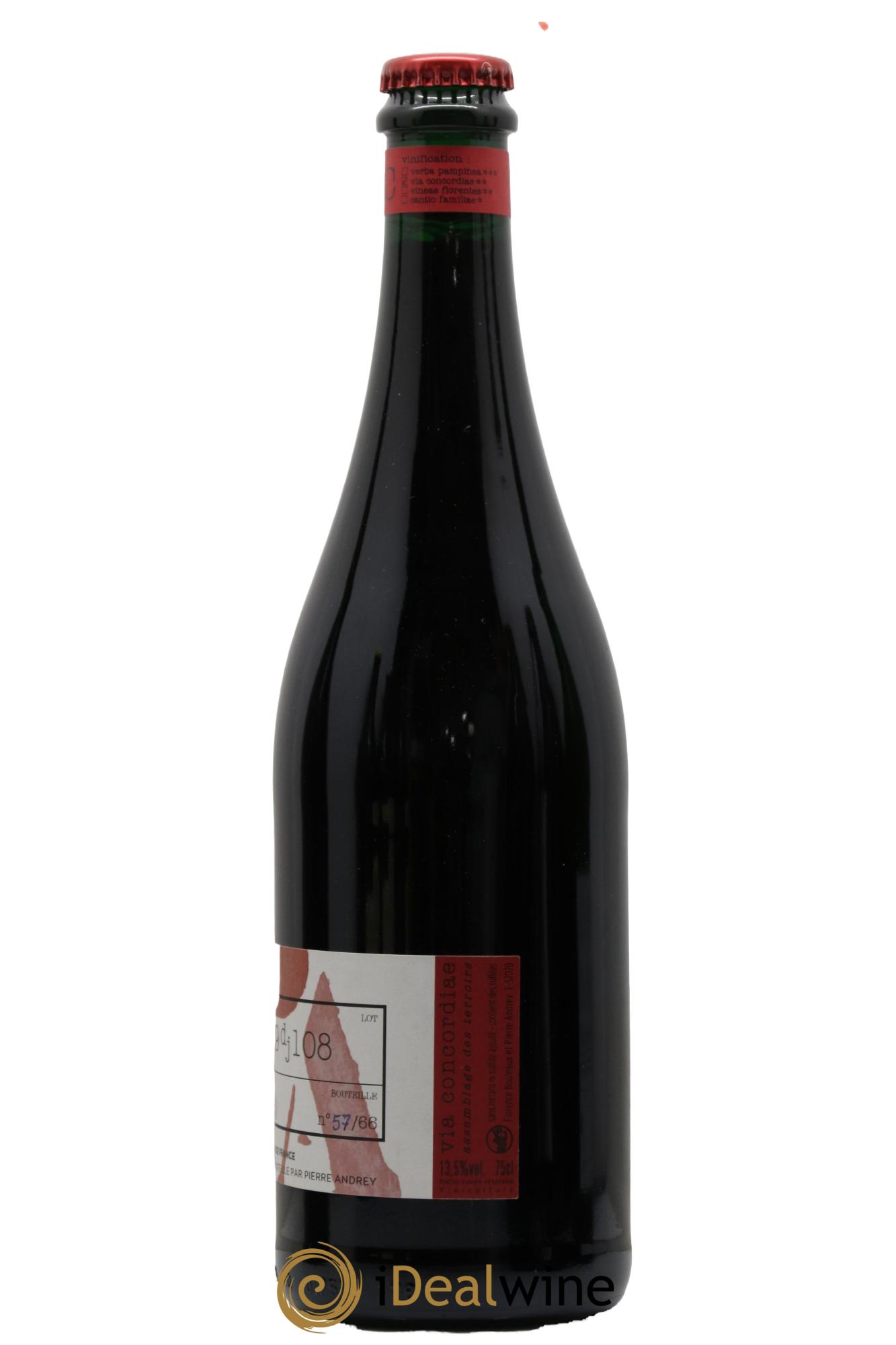 Vin de France Via Concordiae Pinot Gamay Florence Bouleaux et Pierre Andrey 2019 - Lot de 1 bouteille - 1