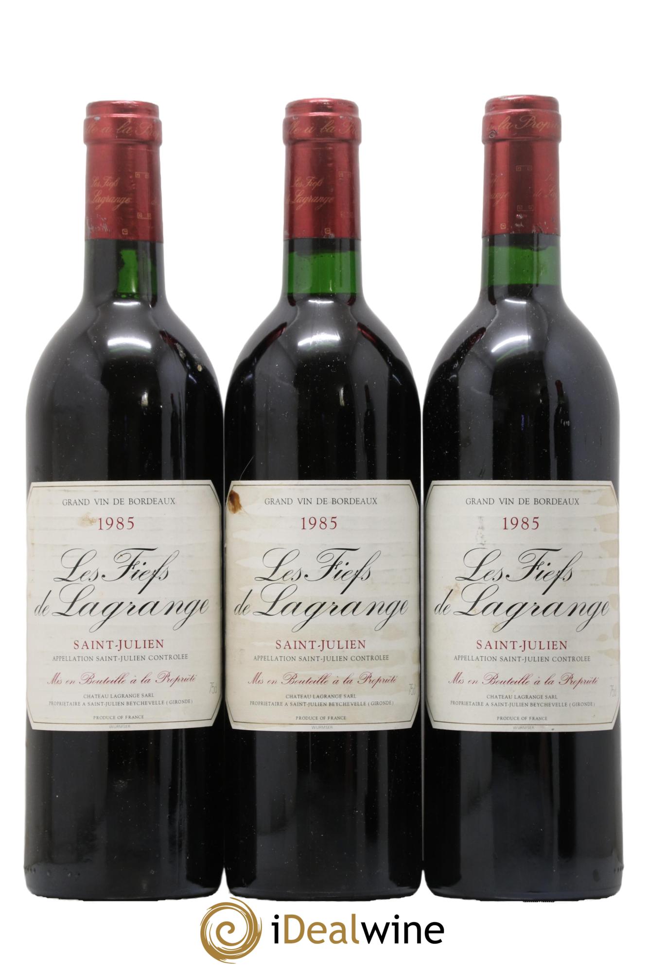 Les Fiefs de Lagrange Second Vin 1985 - Lotto di 3 bottiglie - 0