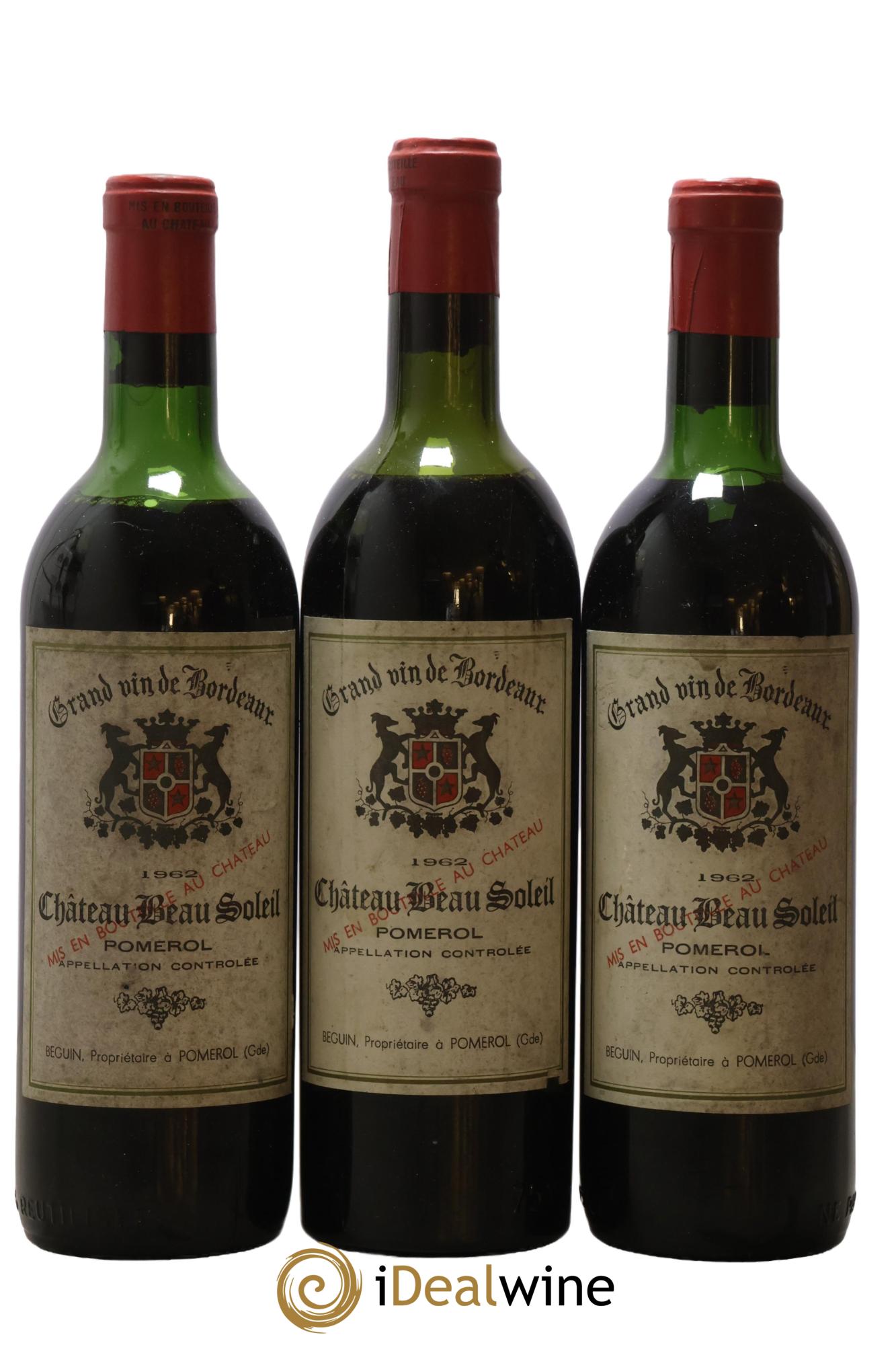 Château Beau Soleil 1962 - Lot de 3 bouteilles - 0