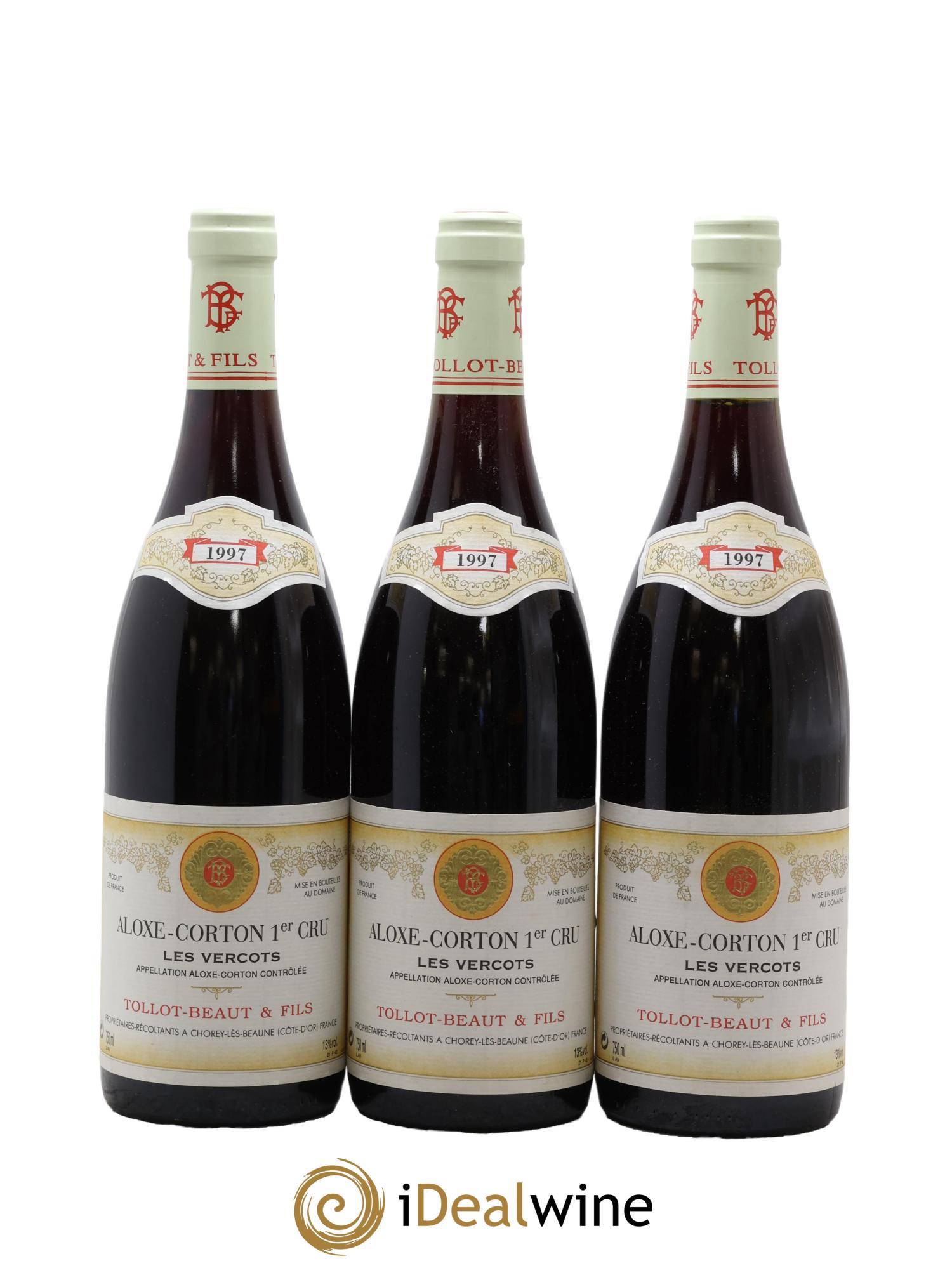 Aloxe-Corton 1er Cru Les Vercots Tollot Beaut (Domaine) 1997 - Posten von 3 Flaschen - 0