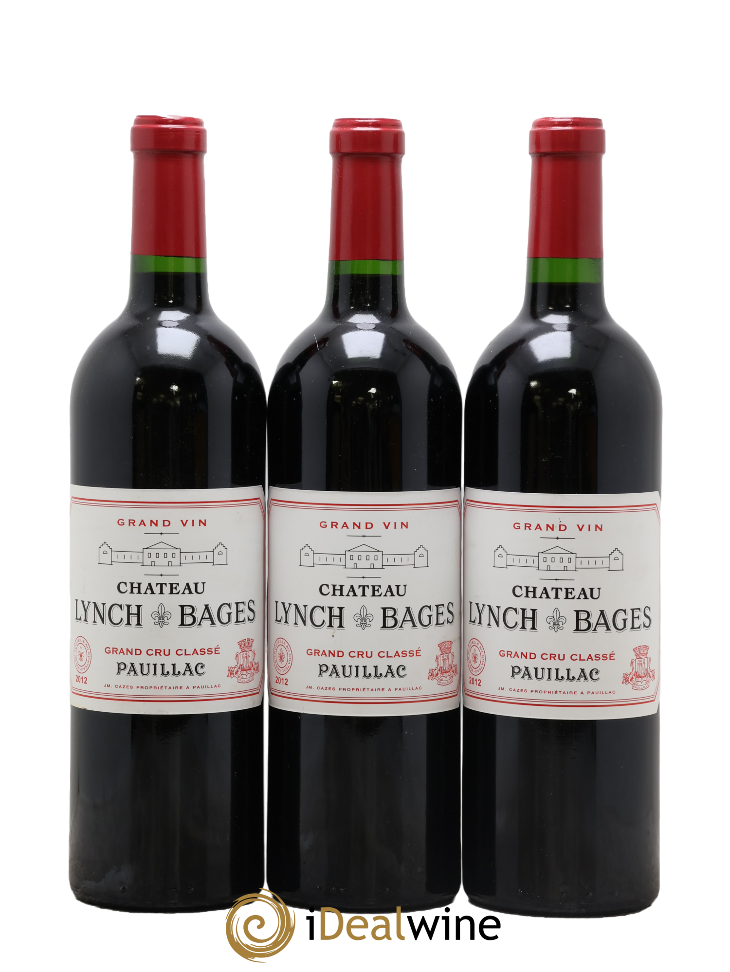 Château Lynch Bages 5ème Grand Cru Classé 2012 - Lot of 3 bottles - 0